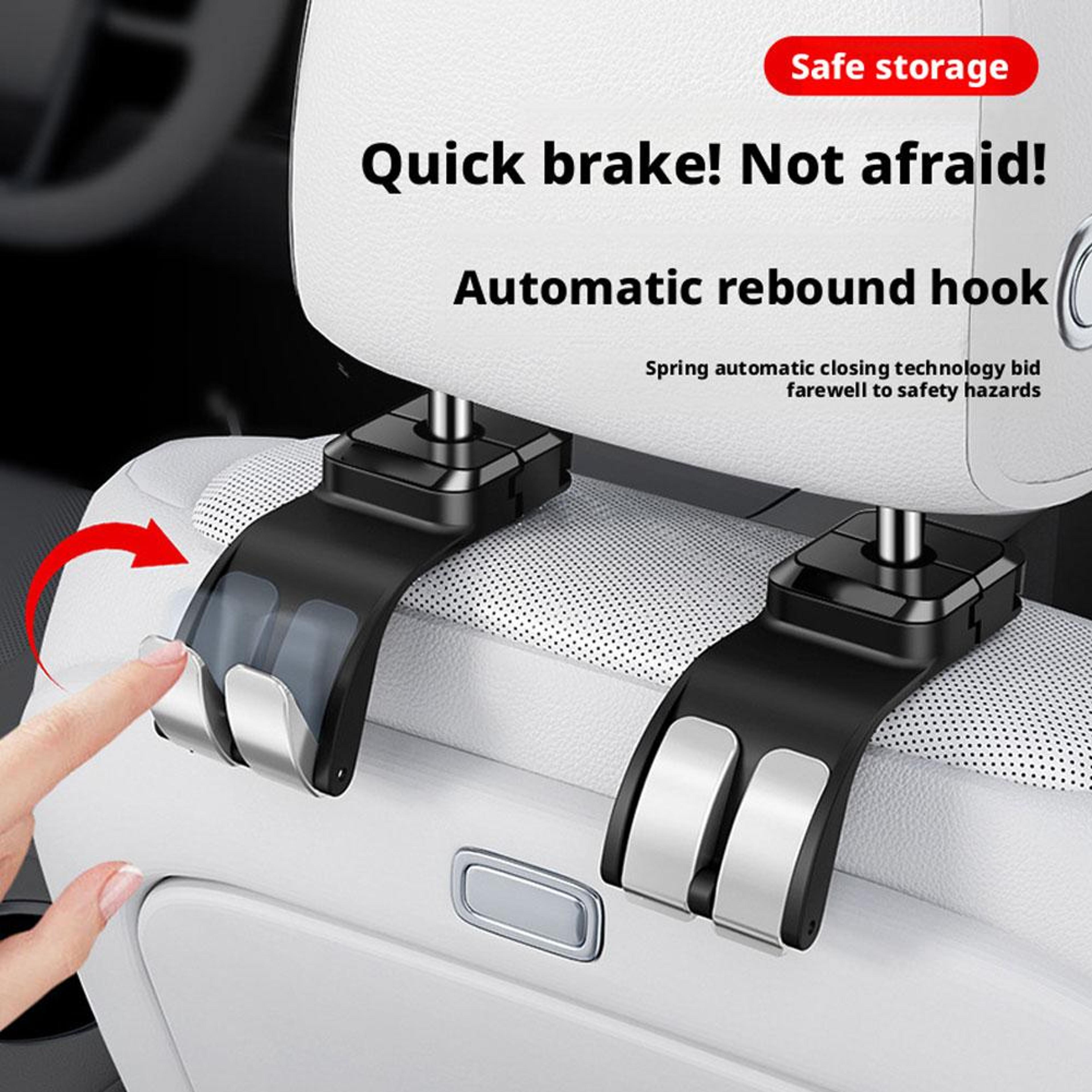 Universal Car Headrest Hooks Heavy Duty Back Seat Organizer And Purse Holder 3