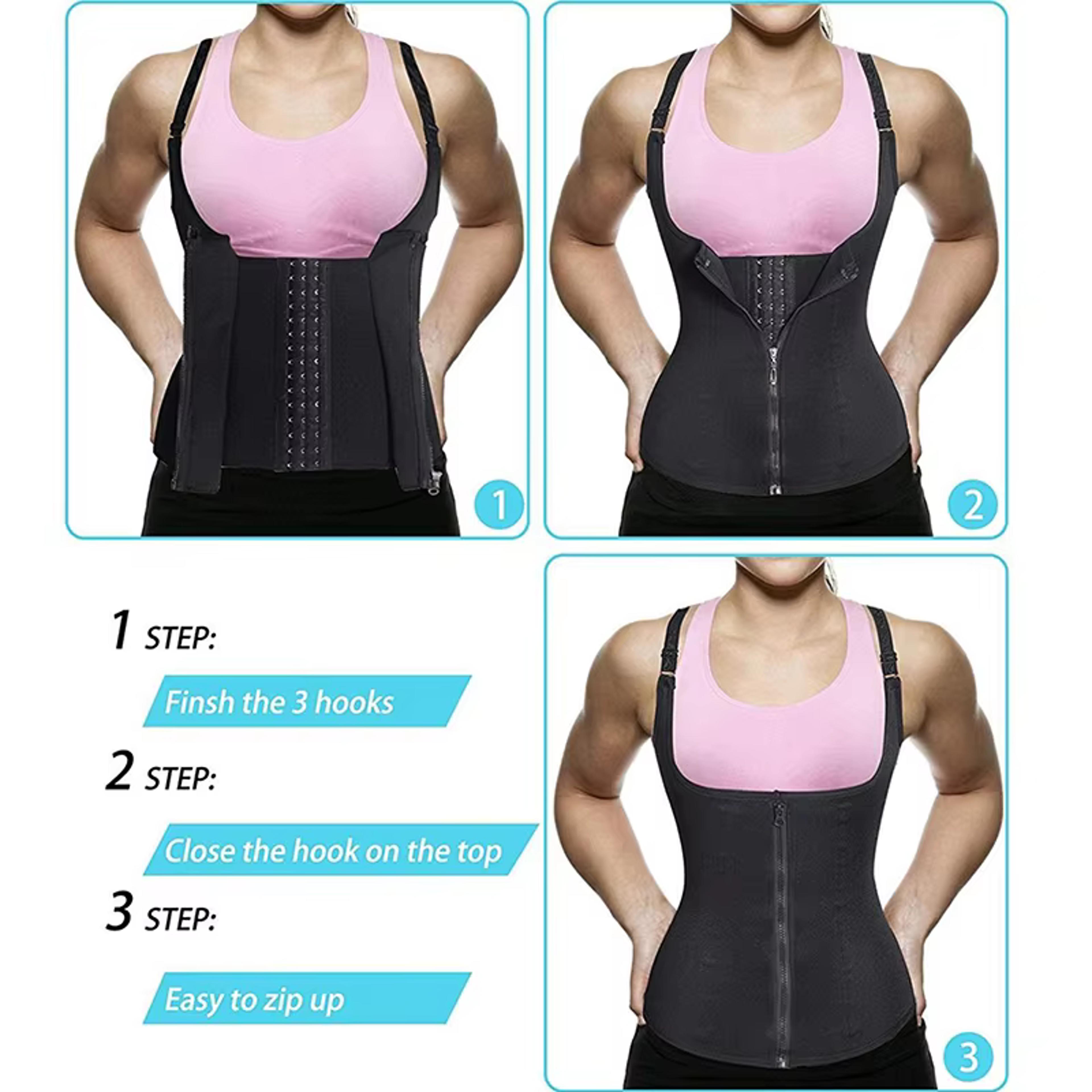 Womens Sauna Waist Trainer Vest Compression Body Shaper Workout Sweat Tank Top 2
