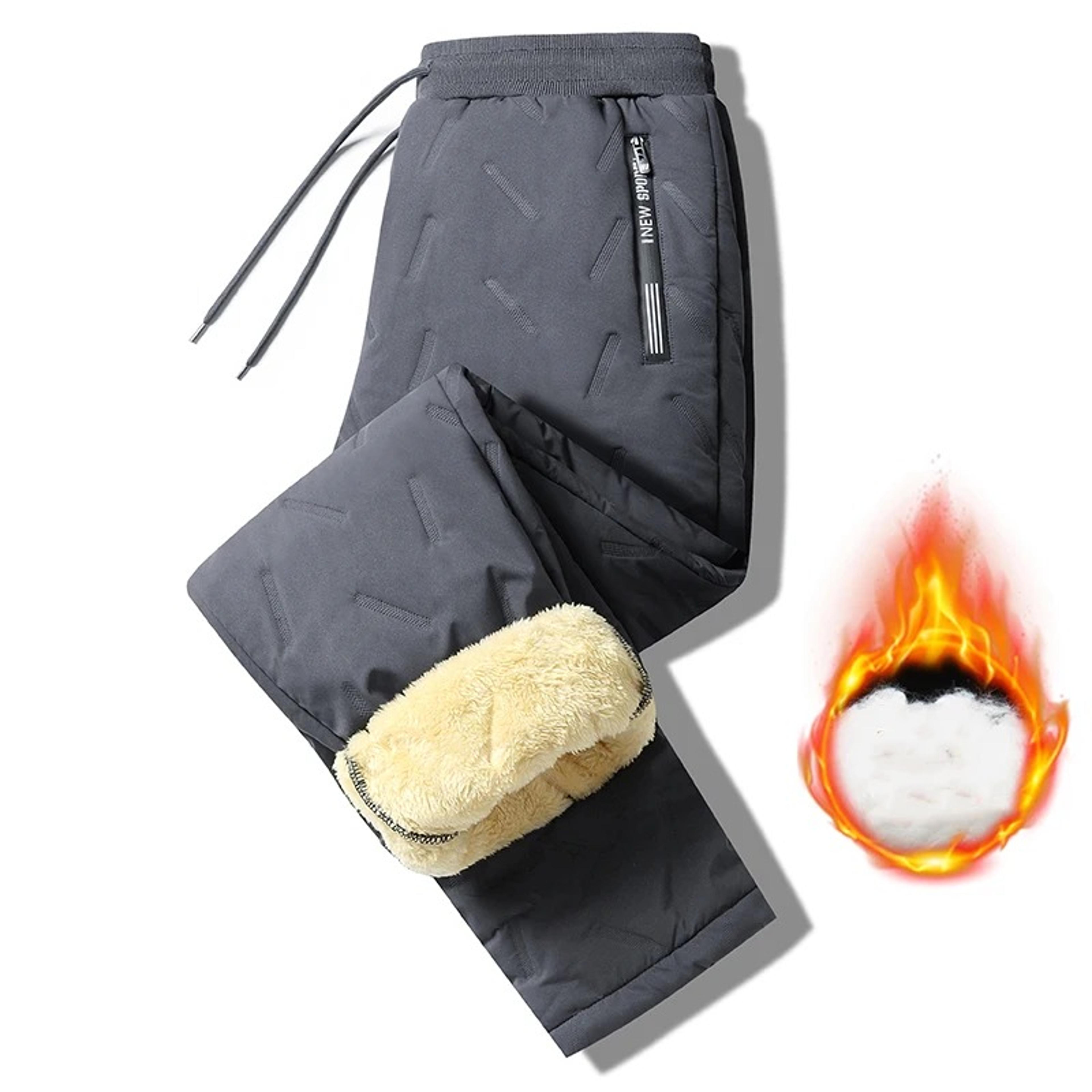 Women Fleece Lined Winter Pants Warm Straight Leg Drawstring Trousers 6