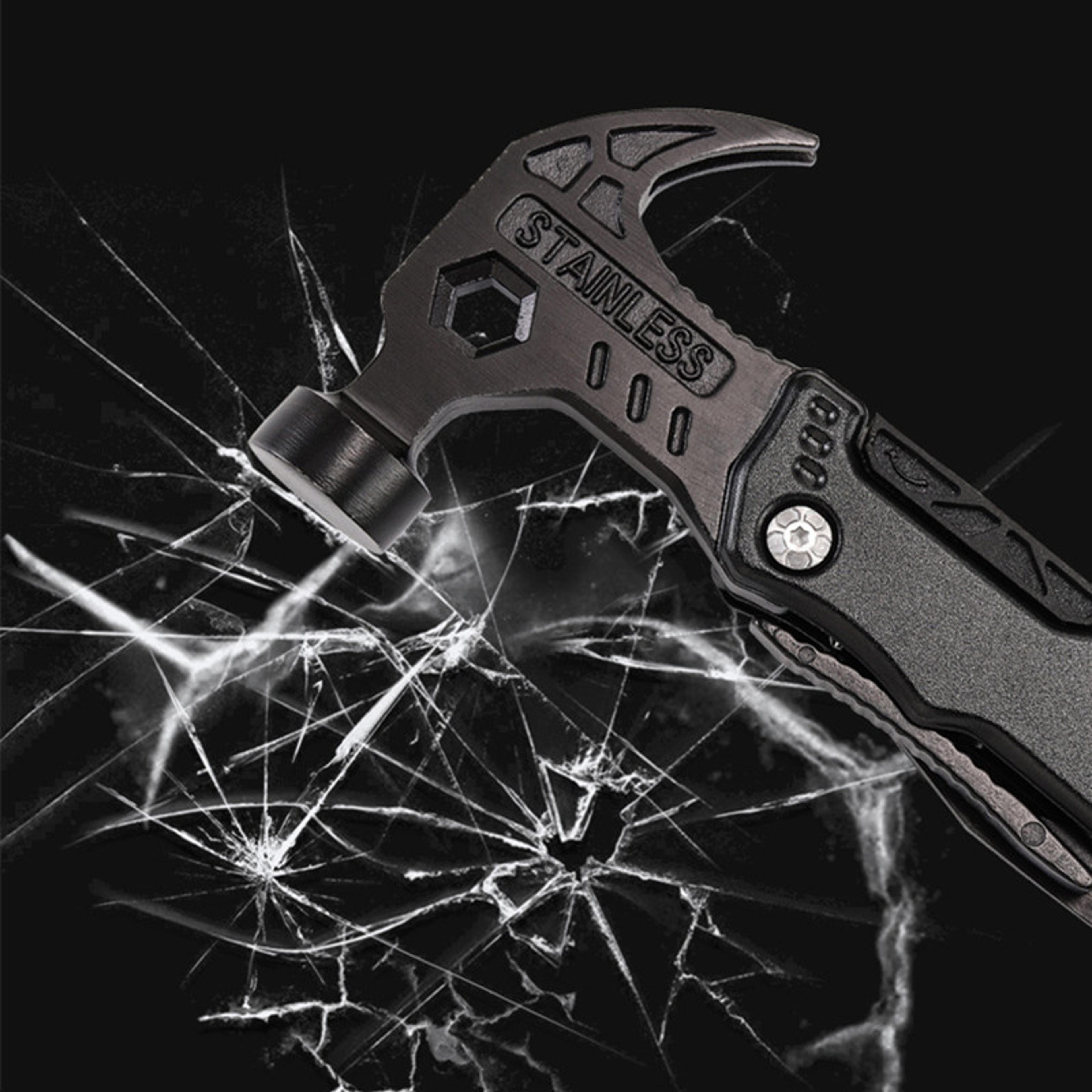 Multifunctional Hammer Folding Claw Camping Multitool And Car Escape Tool 2