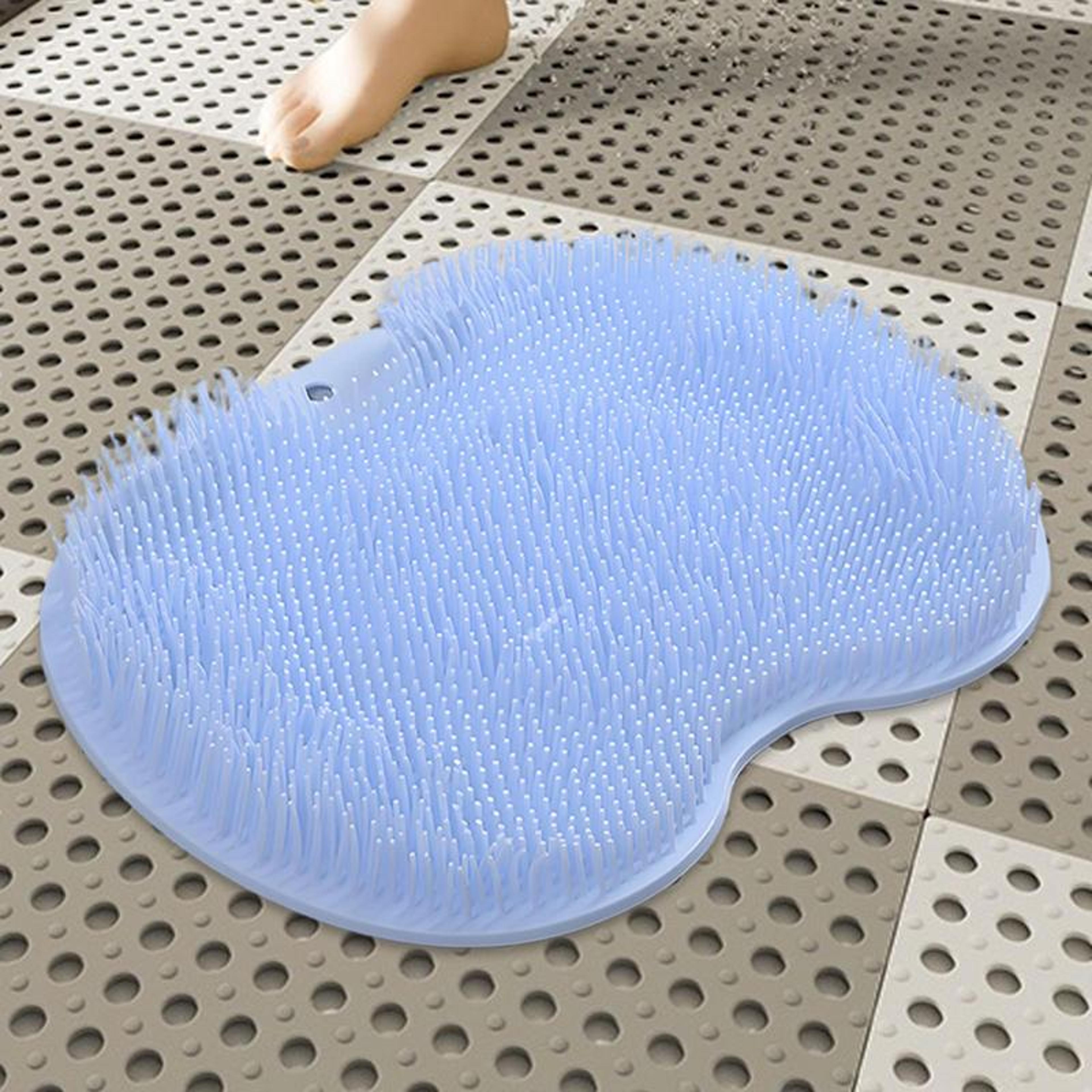 Silicone Shower Foot Scrubber Mat With Suction Cups And Back Massage Pad 5