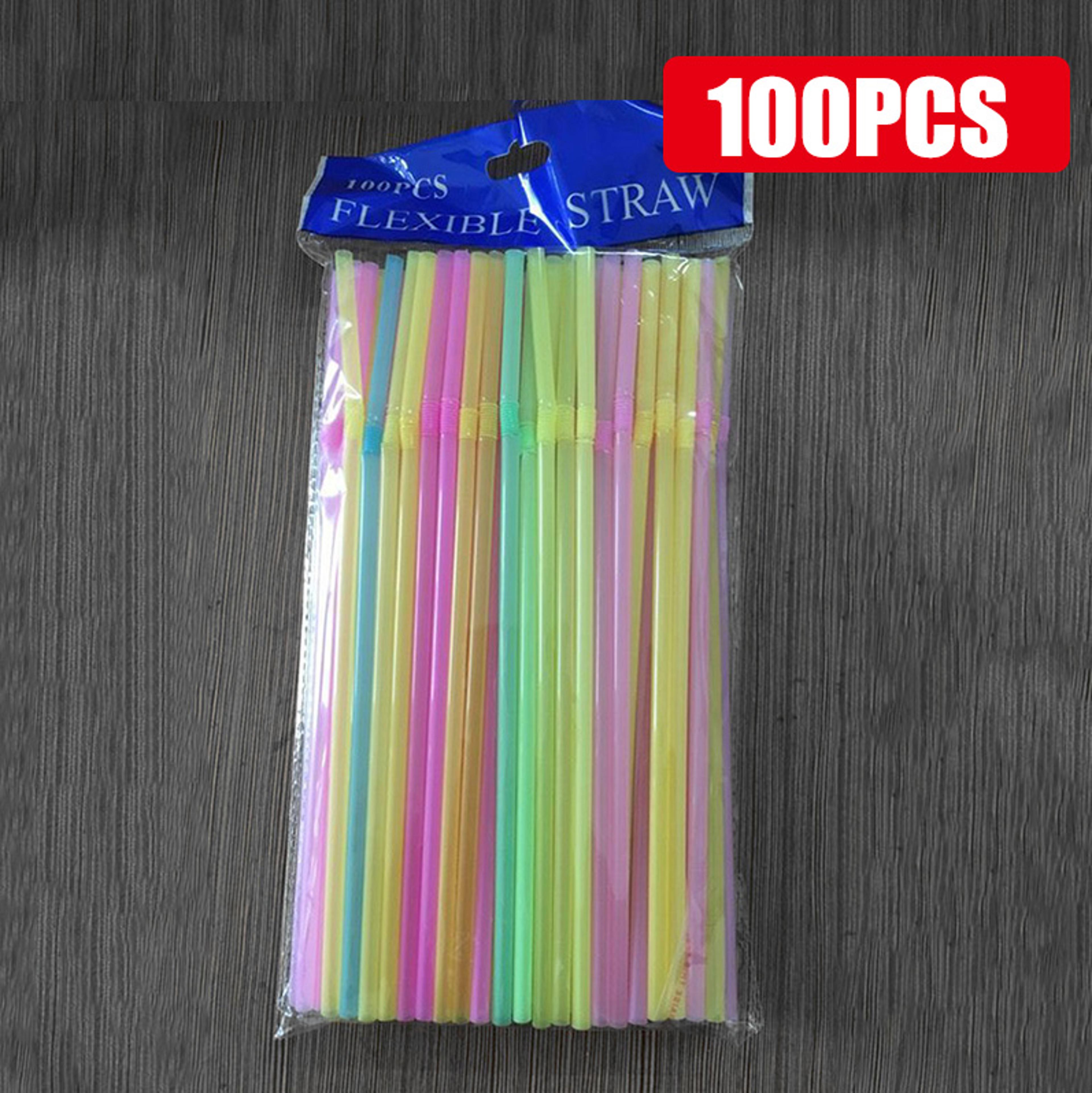 Multicolor Fluorescent Bendable Drinking Straws For Parties Weddings And Beverages 6