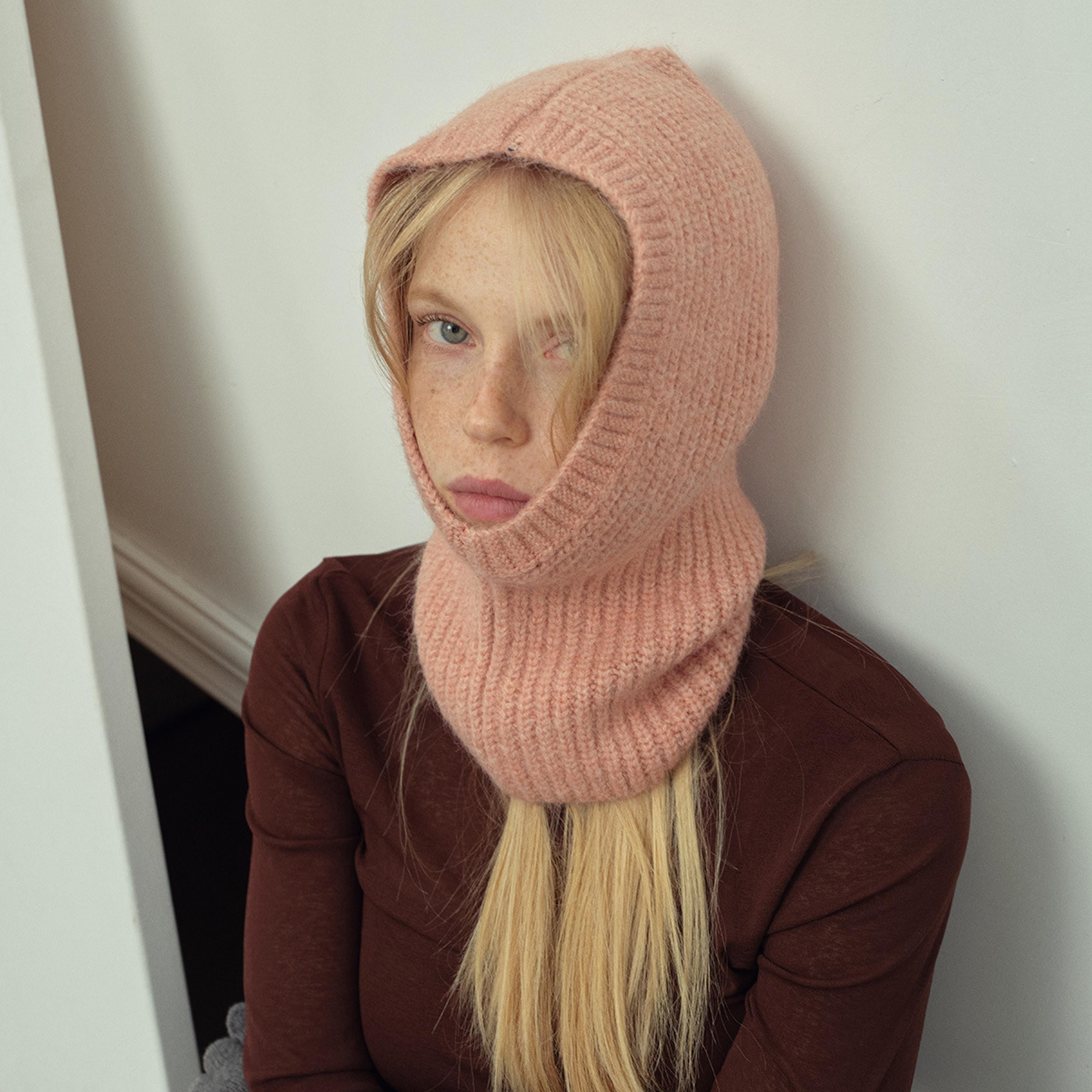 Womens Cashmere Balaclava Winter Hood Hat Warm Knitted Neck Warmer 3