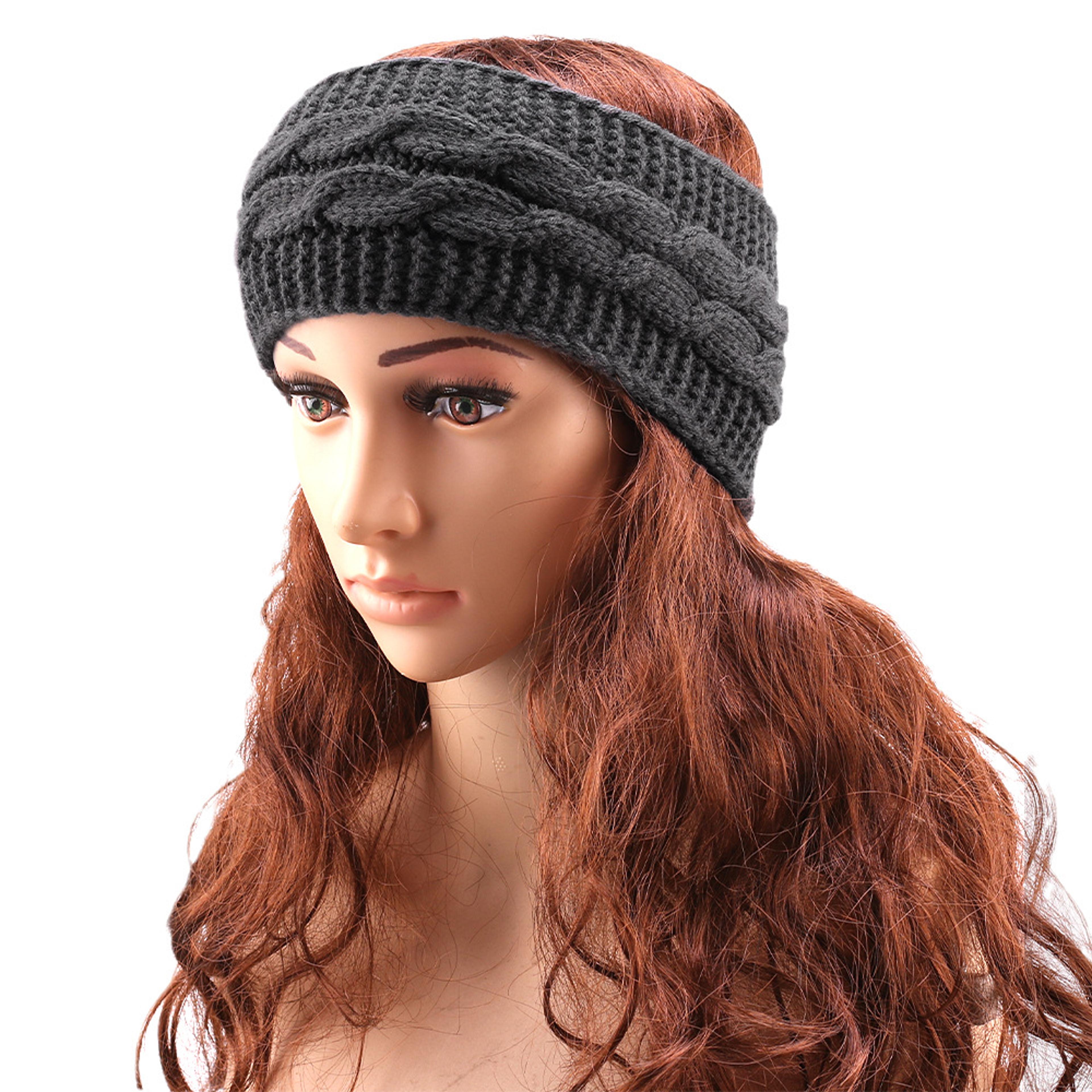 Knitted Winter Ear Warmer Headband Stretch Cold Weather Hair Accessory 14