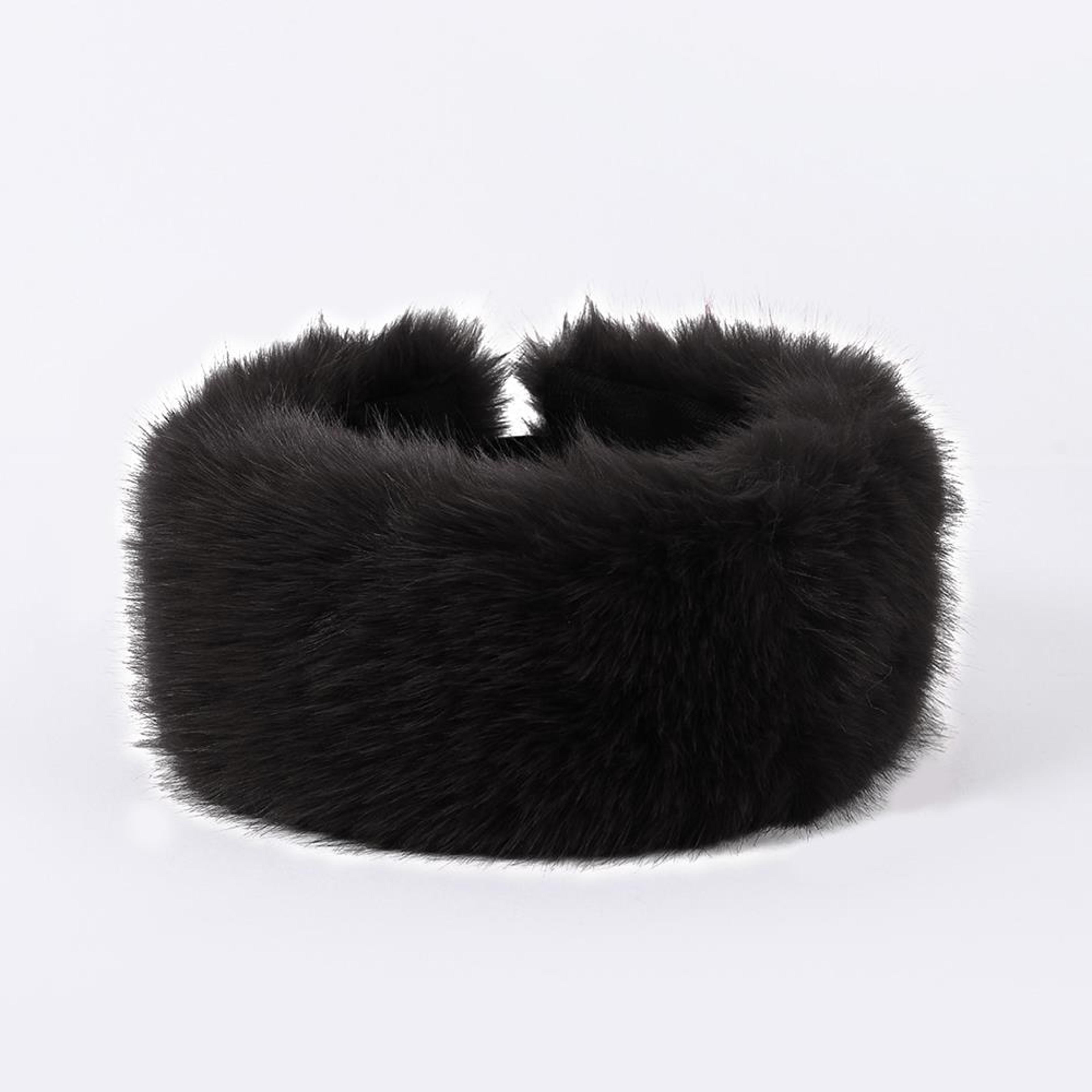 faux fur headband winter ear warmer plush windproof ski headwear