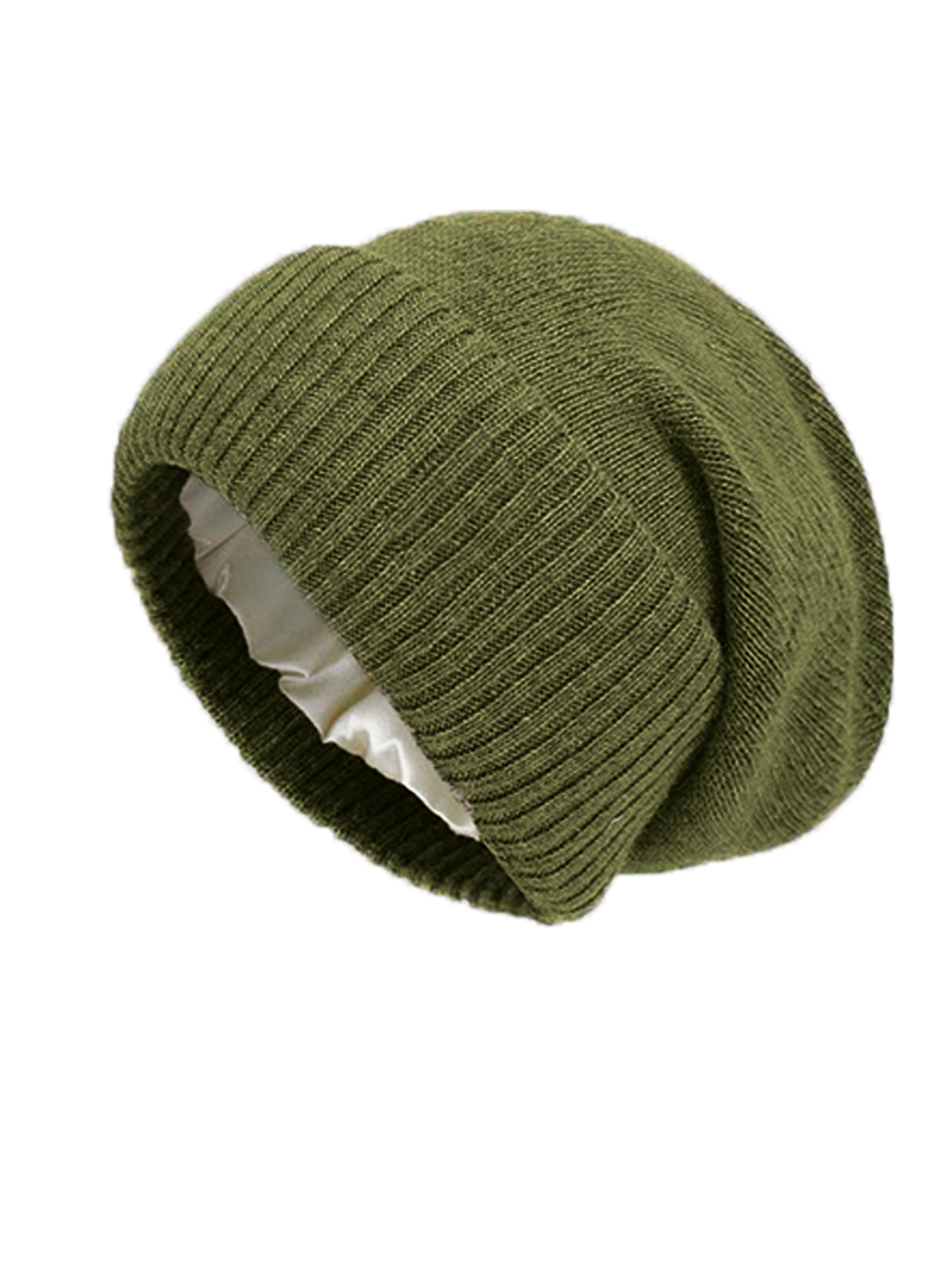 Pure Wool Satin Lined Beanie Warm Slouchy Winter Hat For Women And Men 6