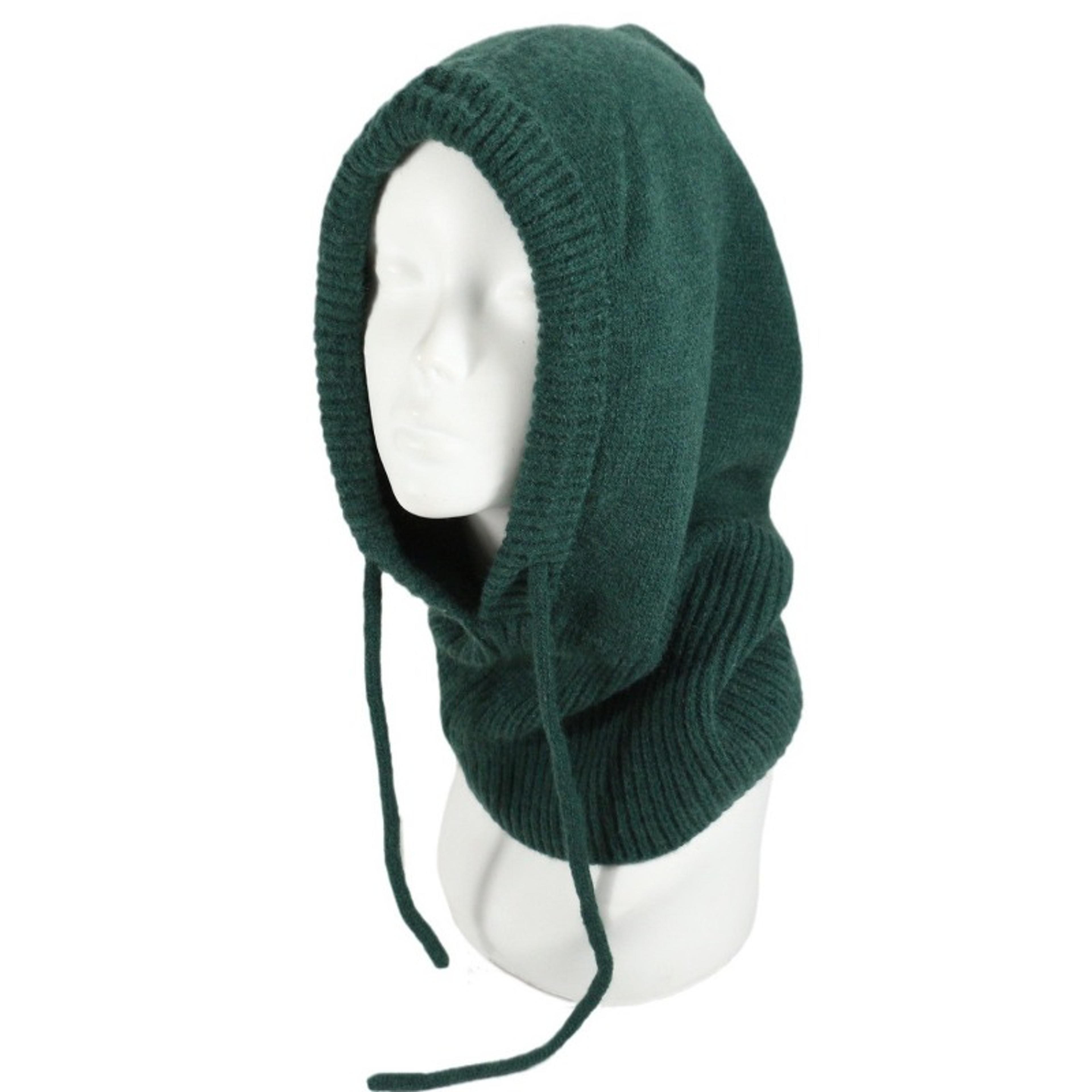Women Knitted Balaclava Hood Winter Neck Warmer Drawstring Beanie 5