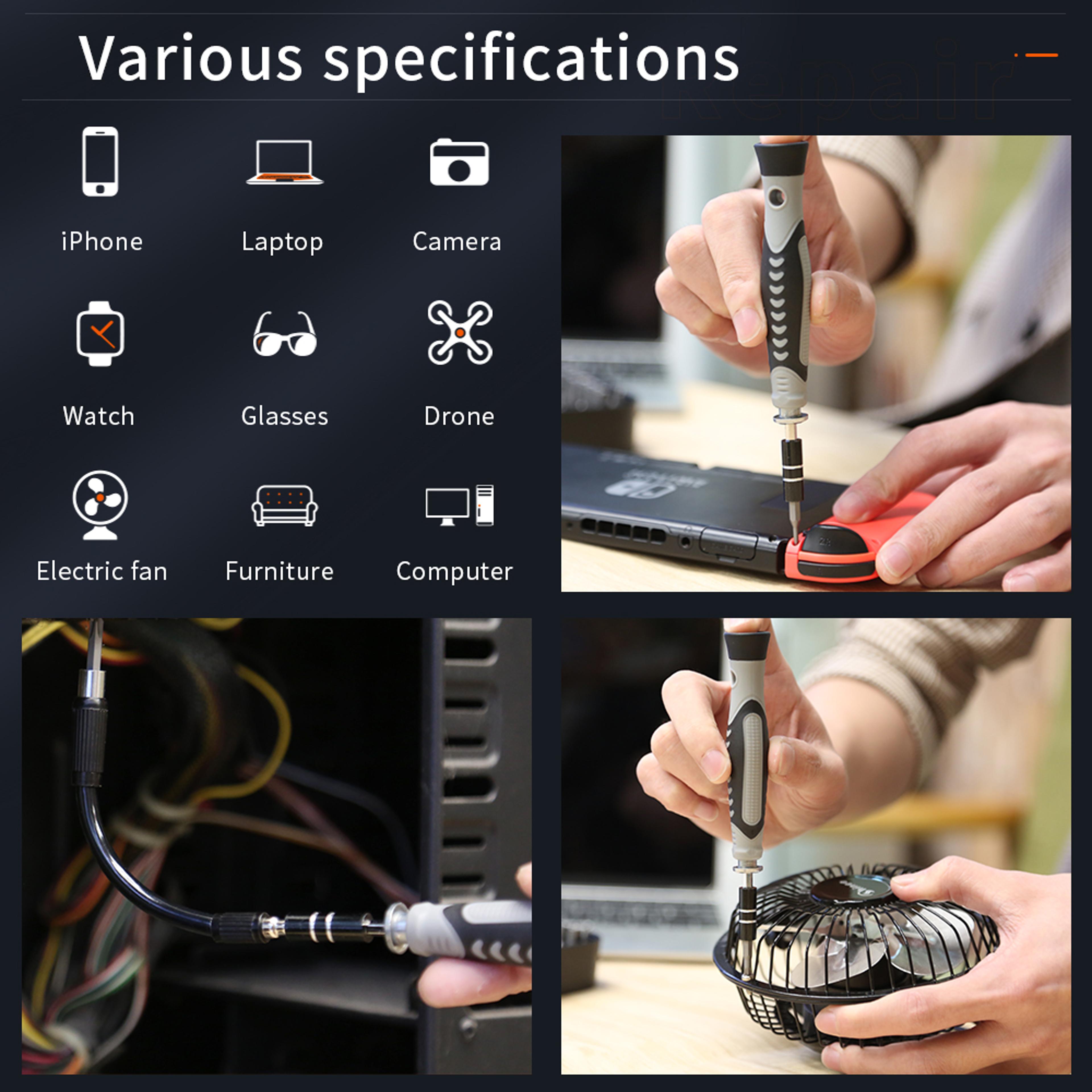 130 In 1 Precision Screwdriver Set Magnetic Electronics Repair Tool Kit 1