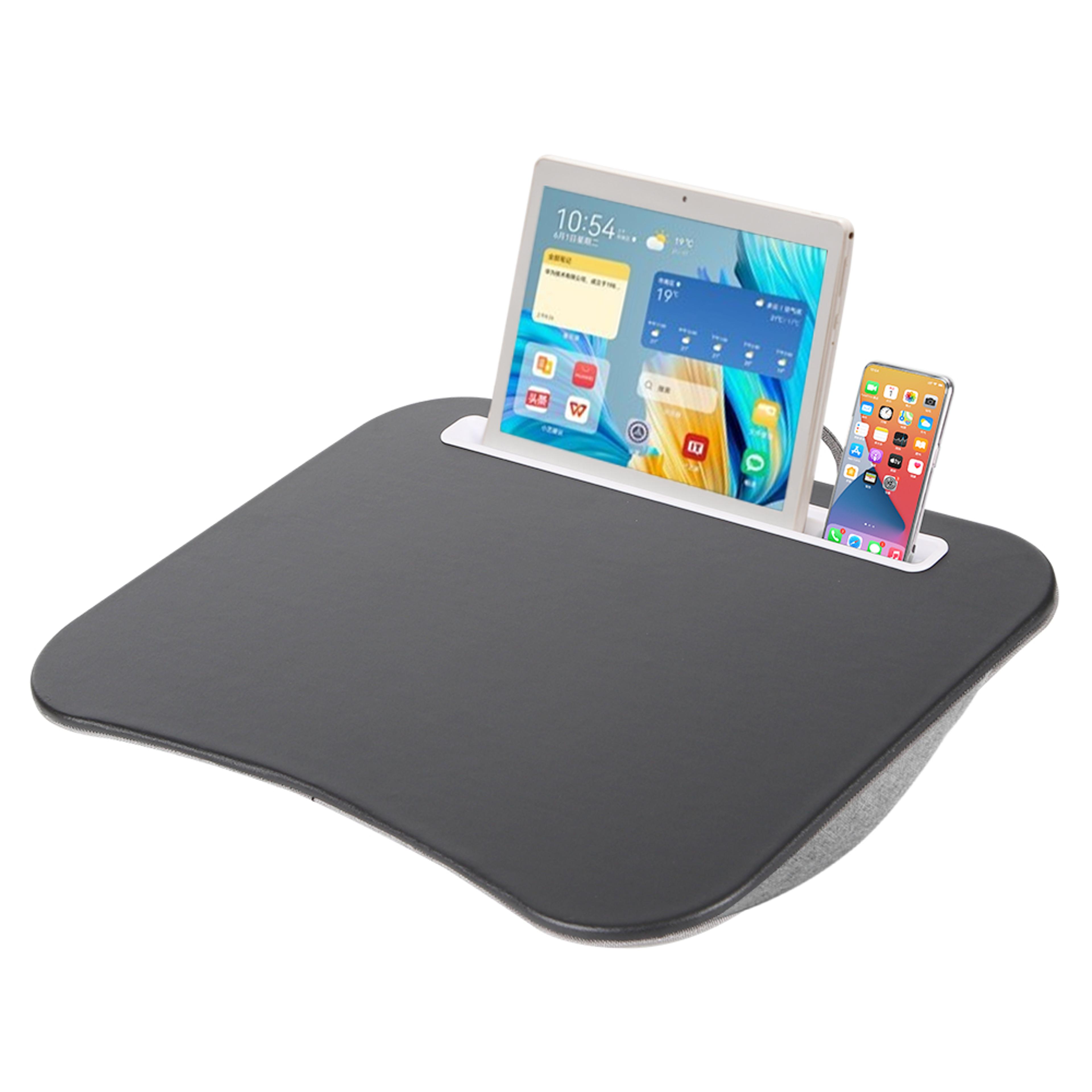 Portable Cushioned Laptop Lap Desk With Hard Mouse Pad And Wood Tray 2