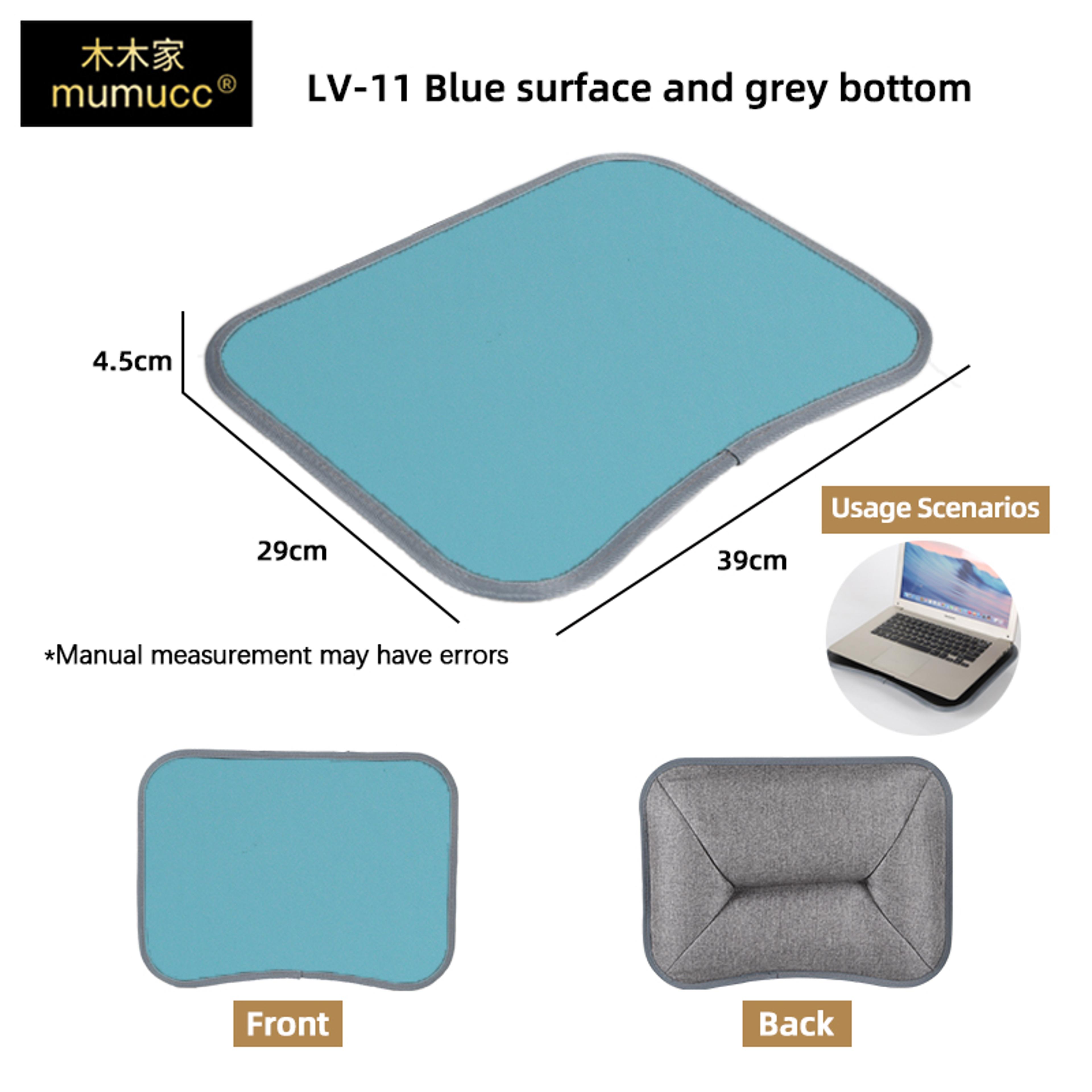 Portable Cushioned Laptop Lap Desk With Hard Mouse Pad And Wood Tray 13