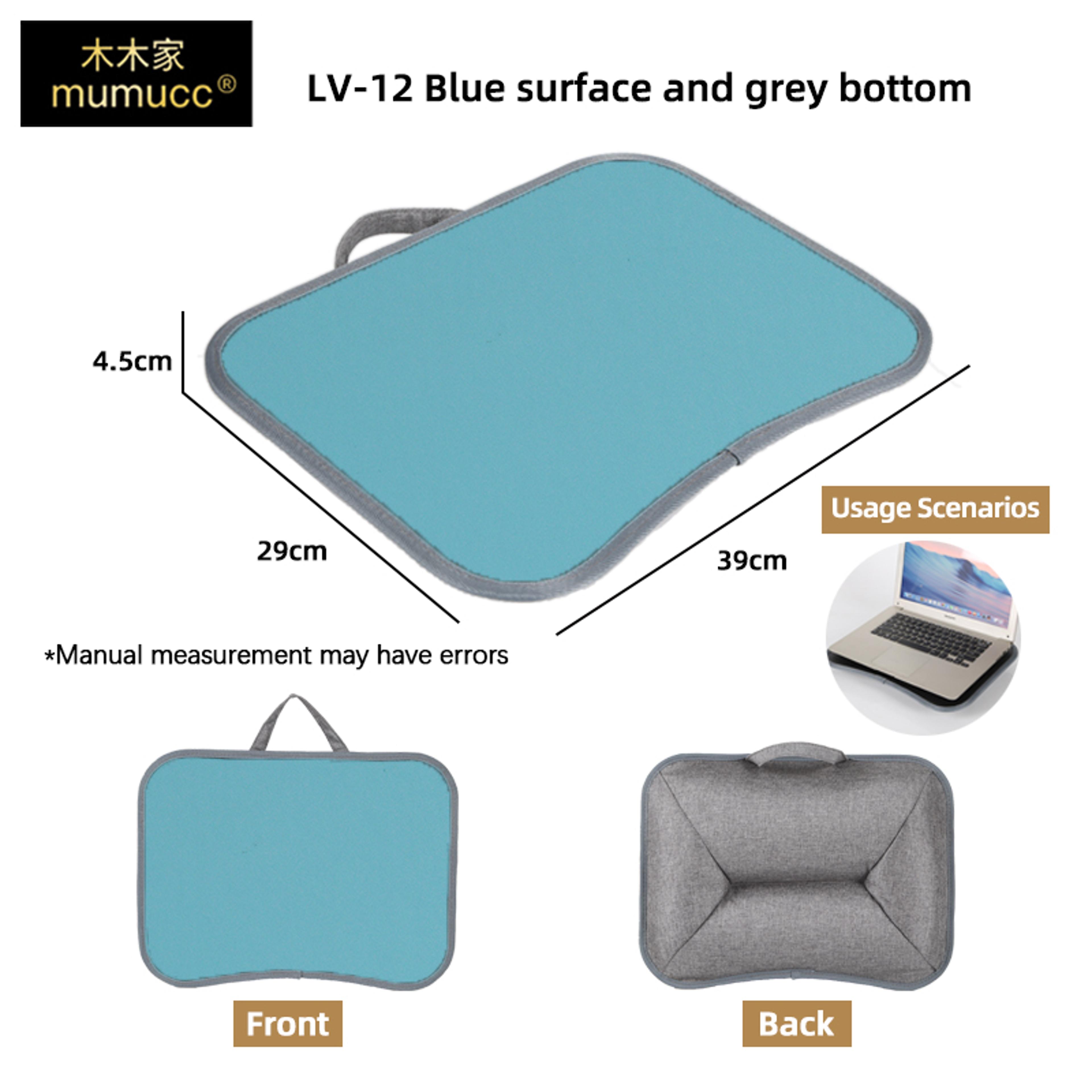 Portable Cushioned Laptop Lap Desk With Hard Mouse Pad And Wood Tray 15