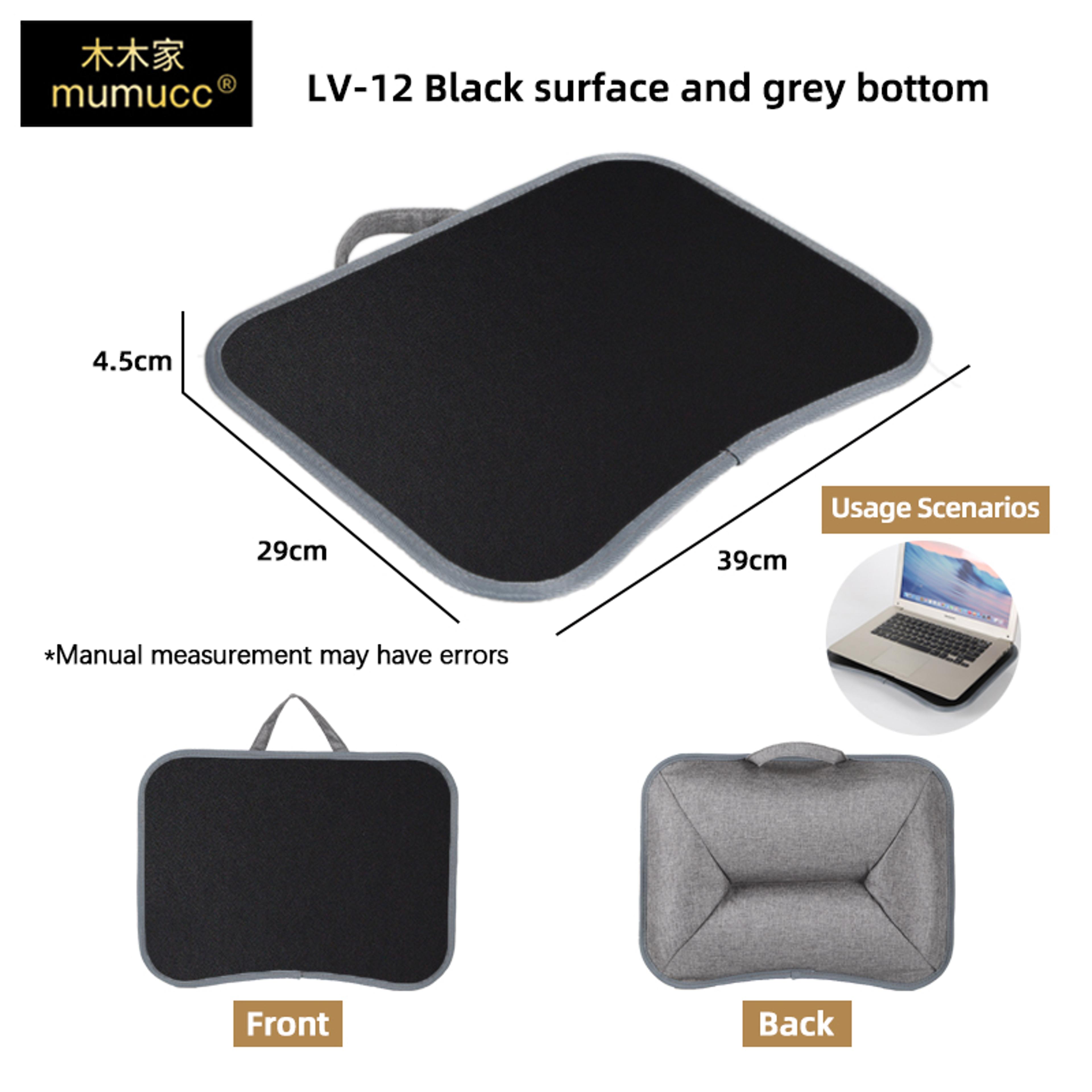Portable Cushioned Laptop Lap Desk With Hard Mouse Pad And Wood Tray 27