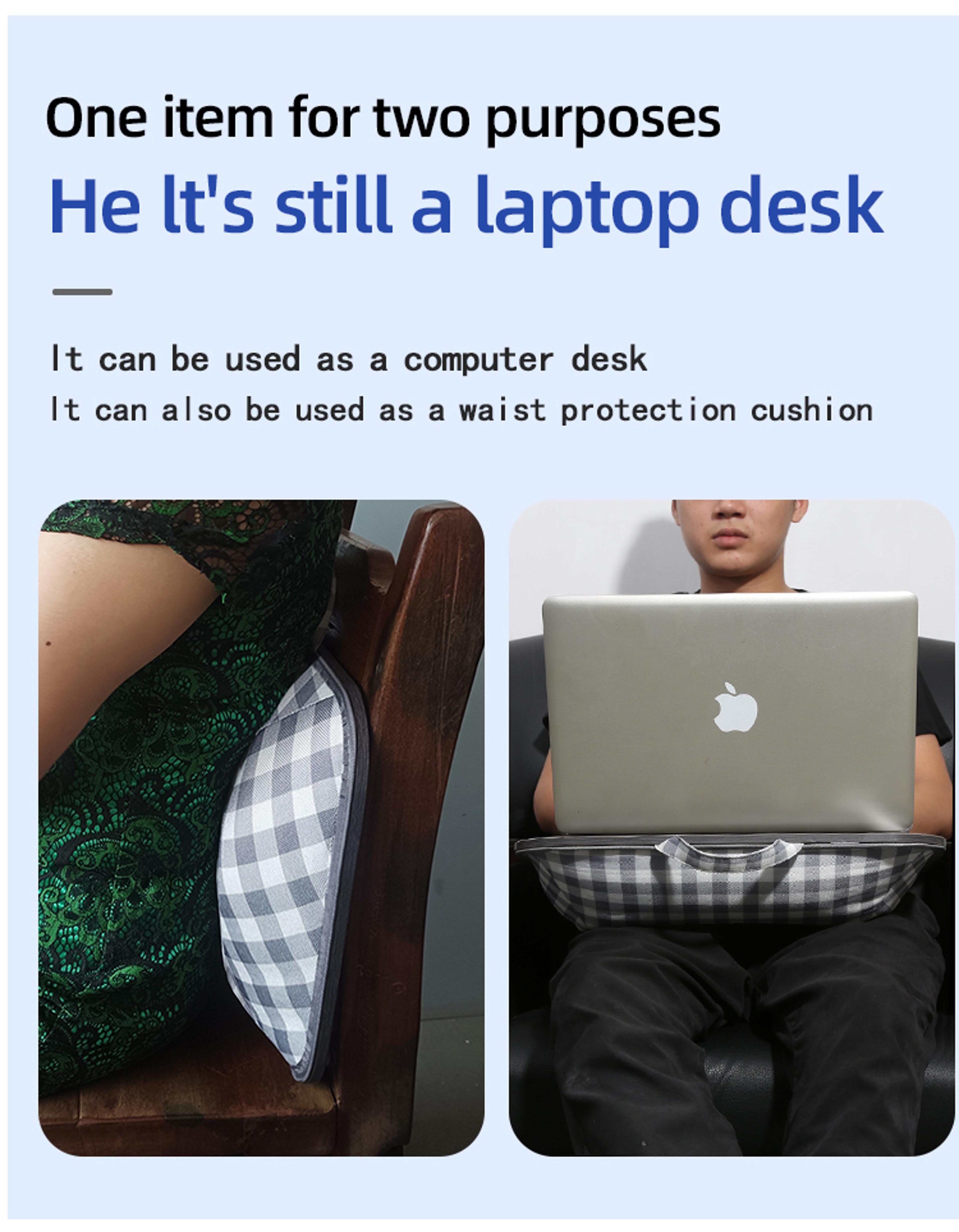 Portable Cushioned Laptop Lap Desk With Device Slots For Bed Sofa Study And Work 3