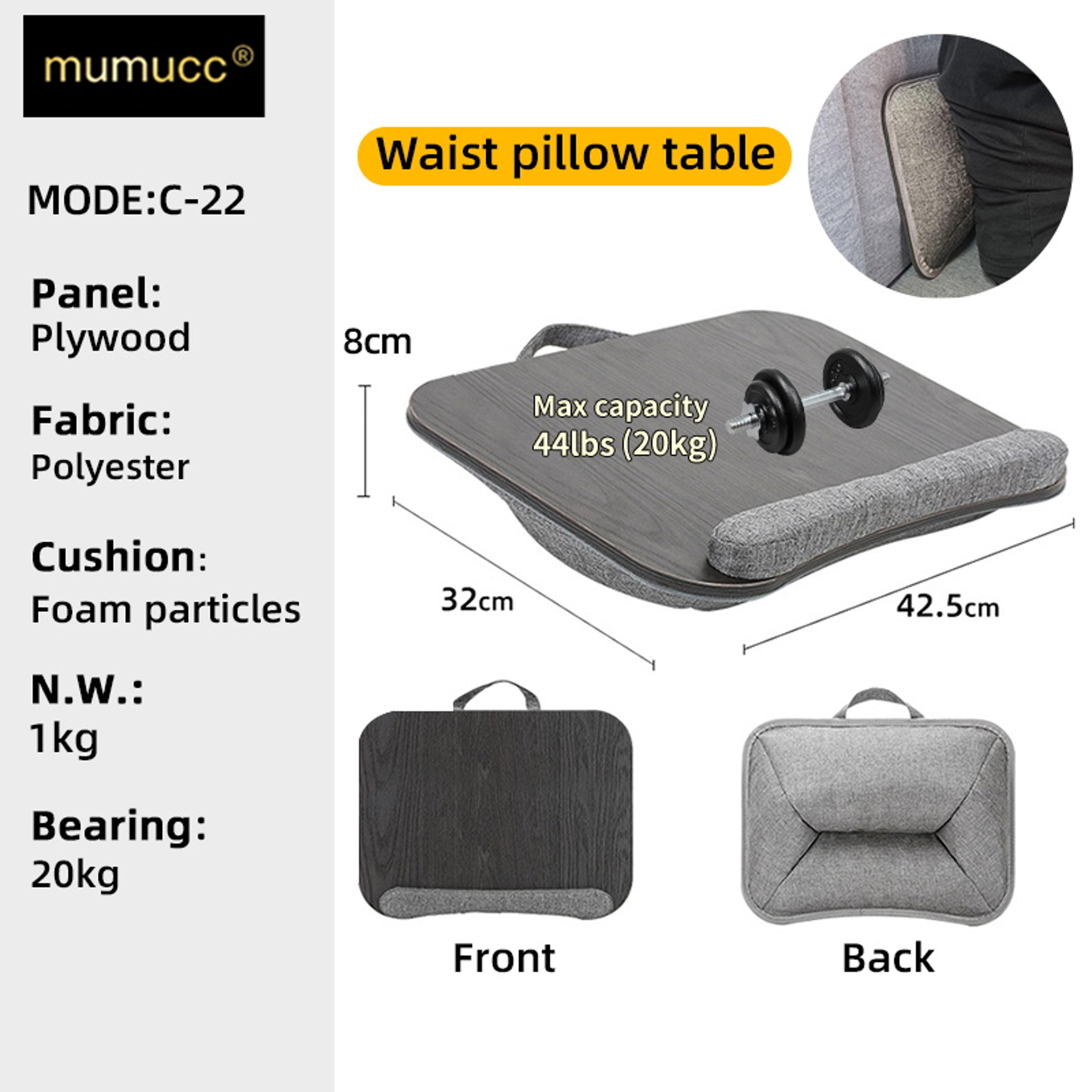 Portable Cushioned Laptop Lap Desk With Device Slots For Bed Sofa Study And Work 8