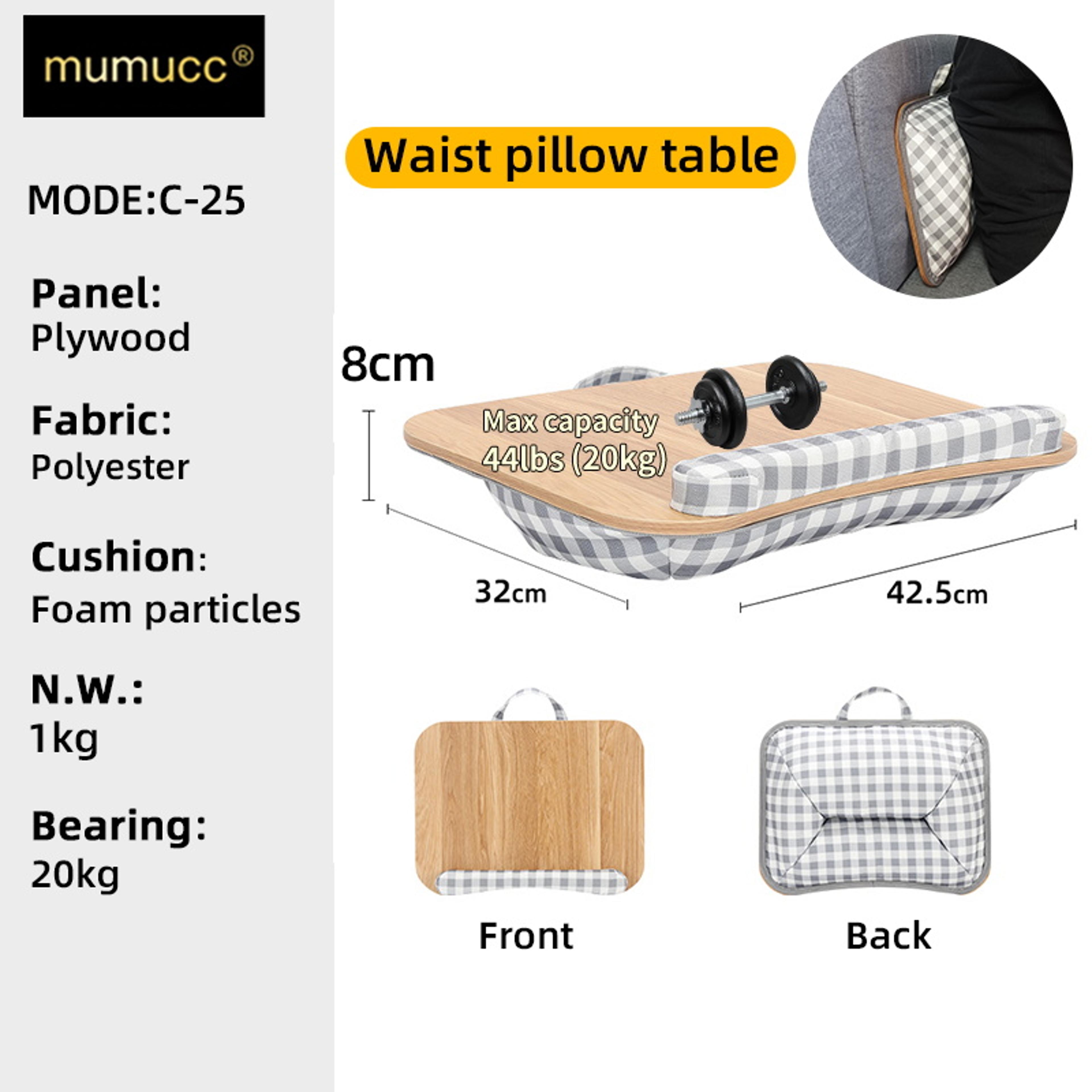 Portable Cushioned Laptop Lap Desk With Device Slots For Bed Sofa Study And Work 7
