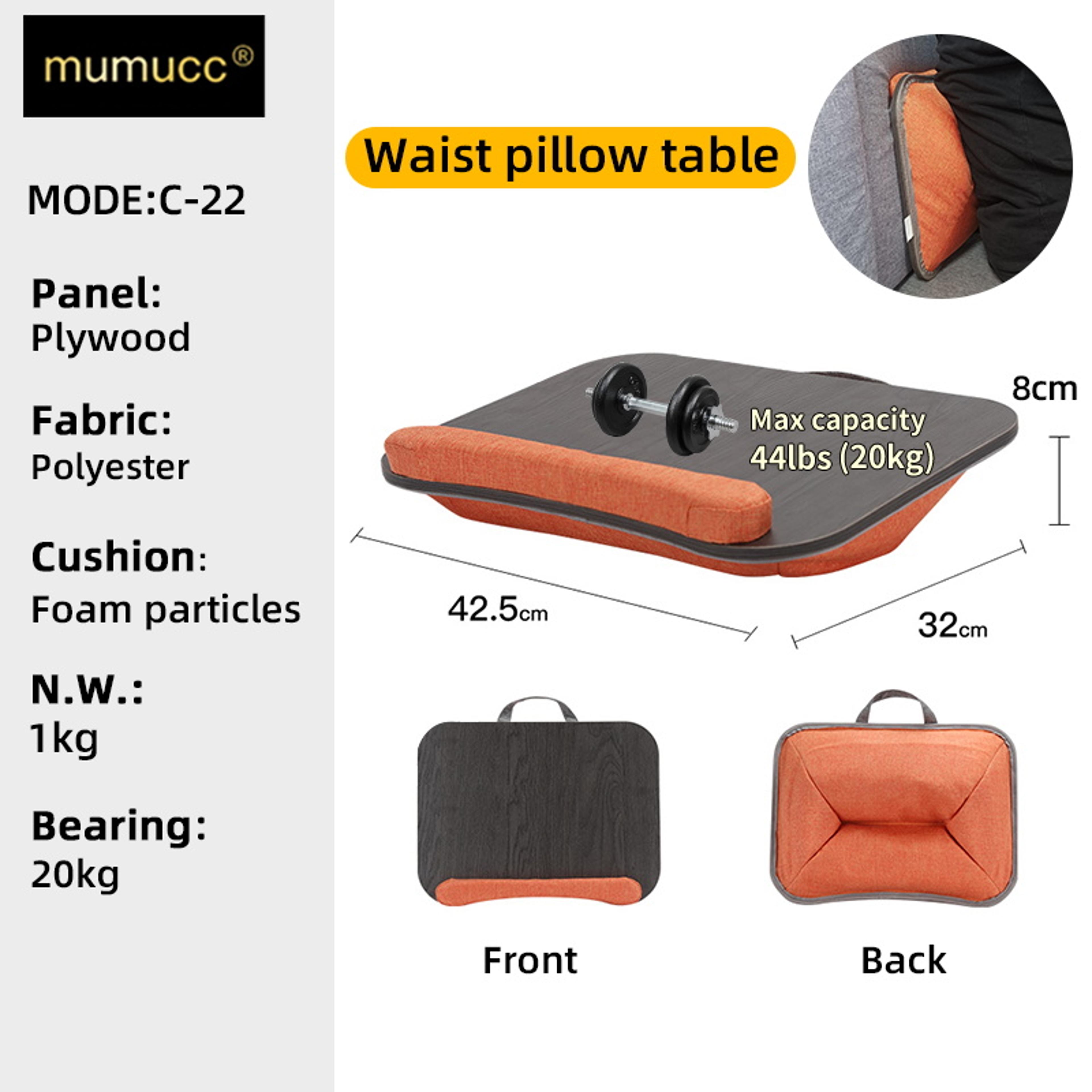 Portable Cushioned Laptop Lap Desk With Device Slots For Bed Sofa Study And Work 10