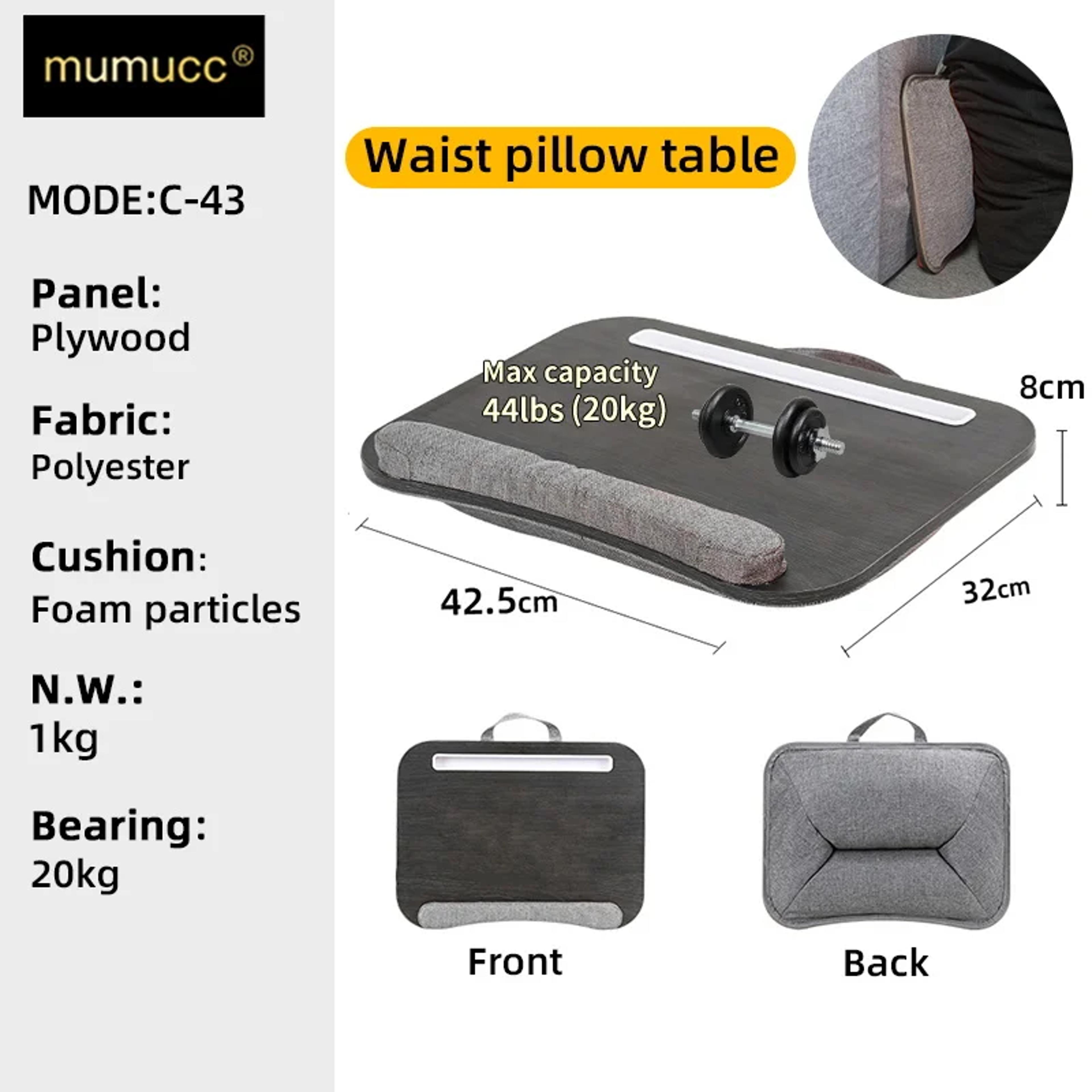 Portable Cushioned Laptop Lap Desk With Device Slots For Bed Sofa Study And Work 14