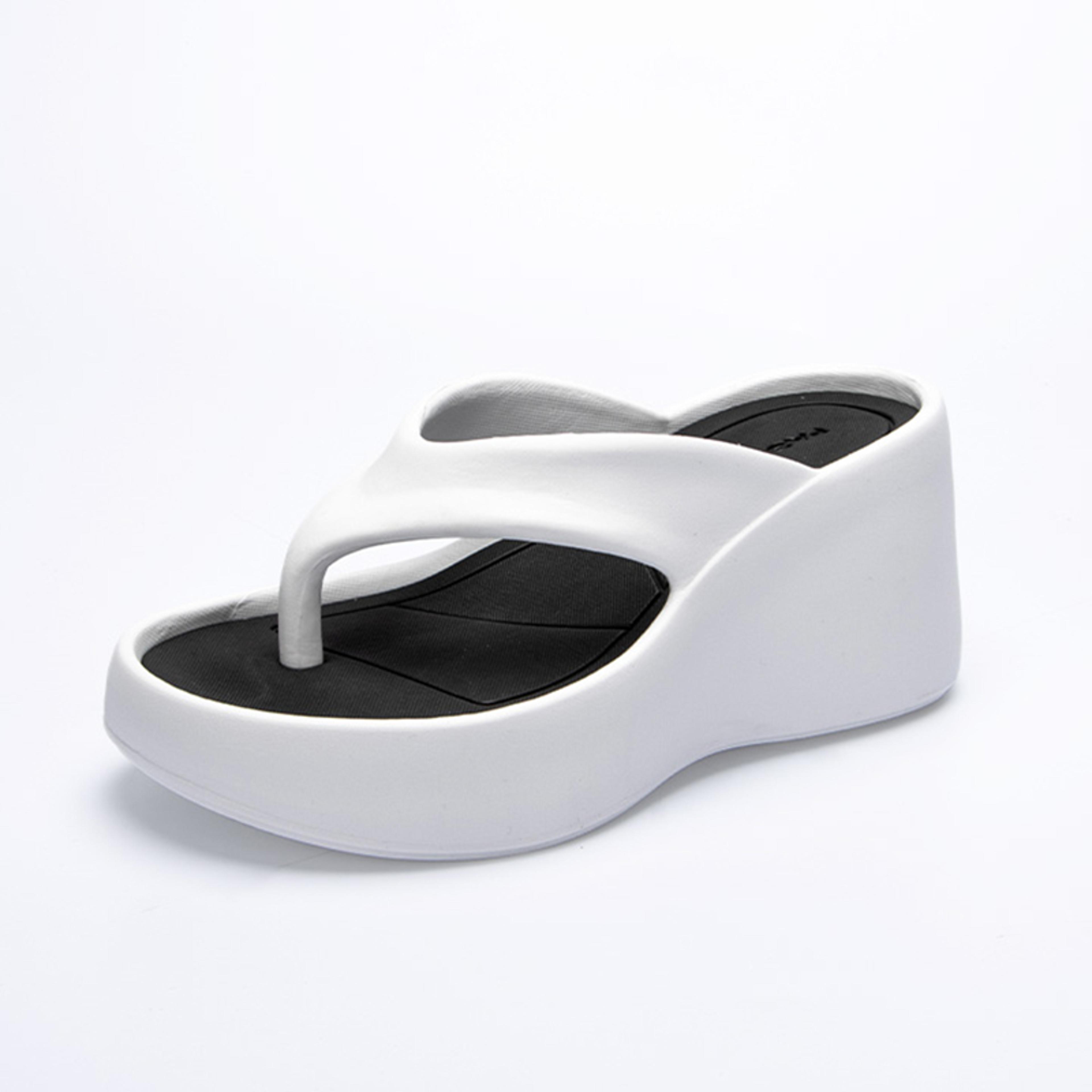 women's wedge flip flops with chunky eva platform and high heel