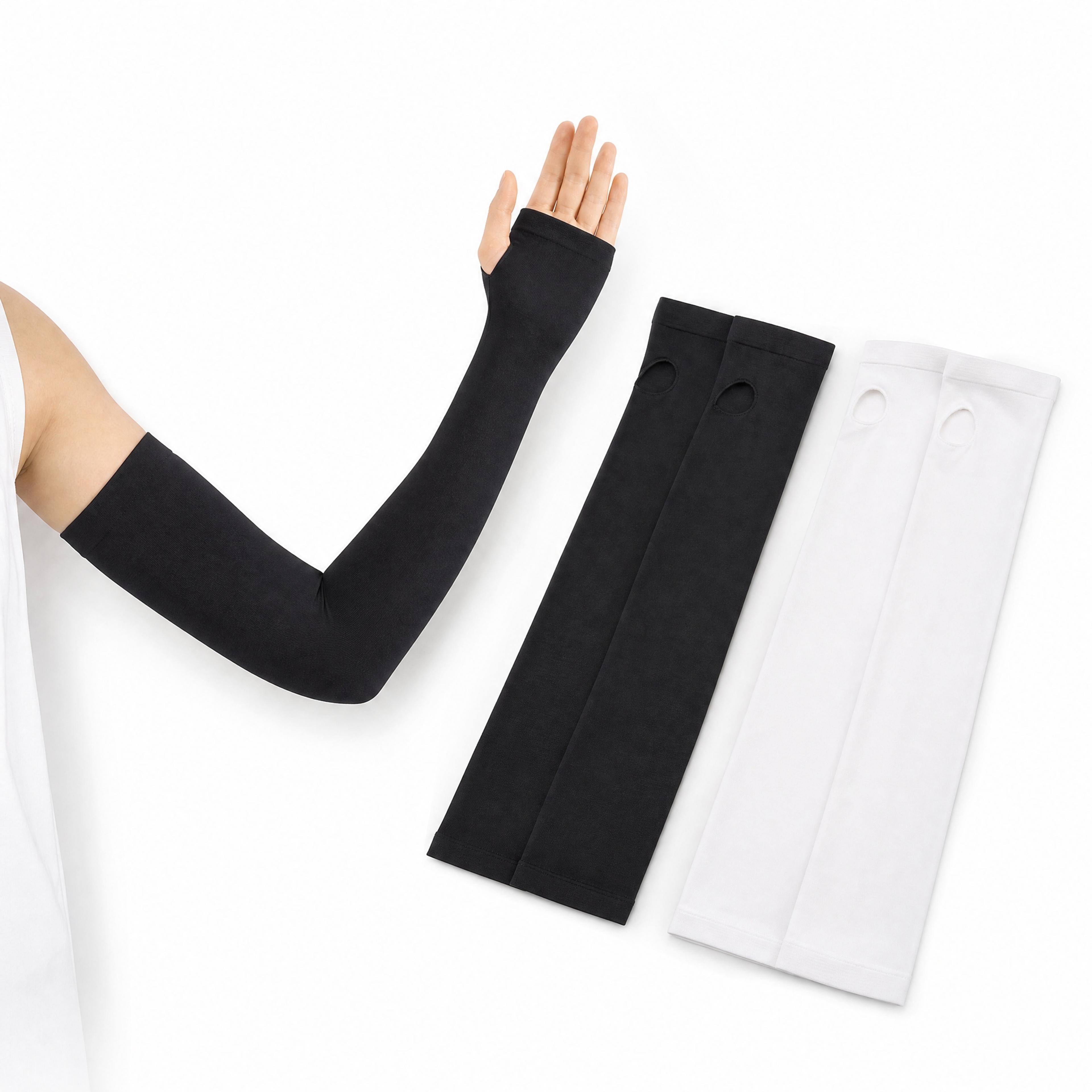 Ice Silk Sun Protective Arm Sleeves UPF 50 Breathable Polyester For Cycling And Sports 5