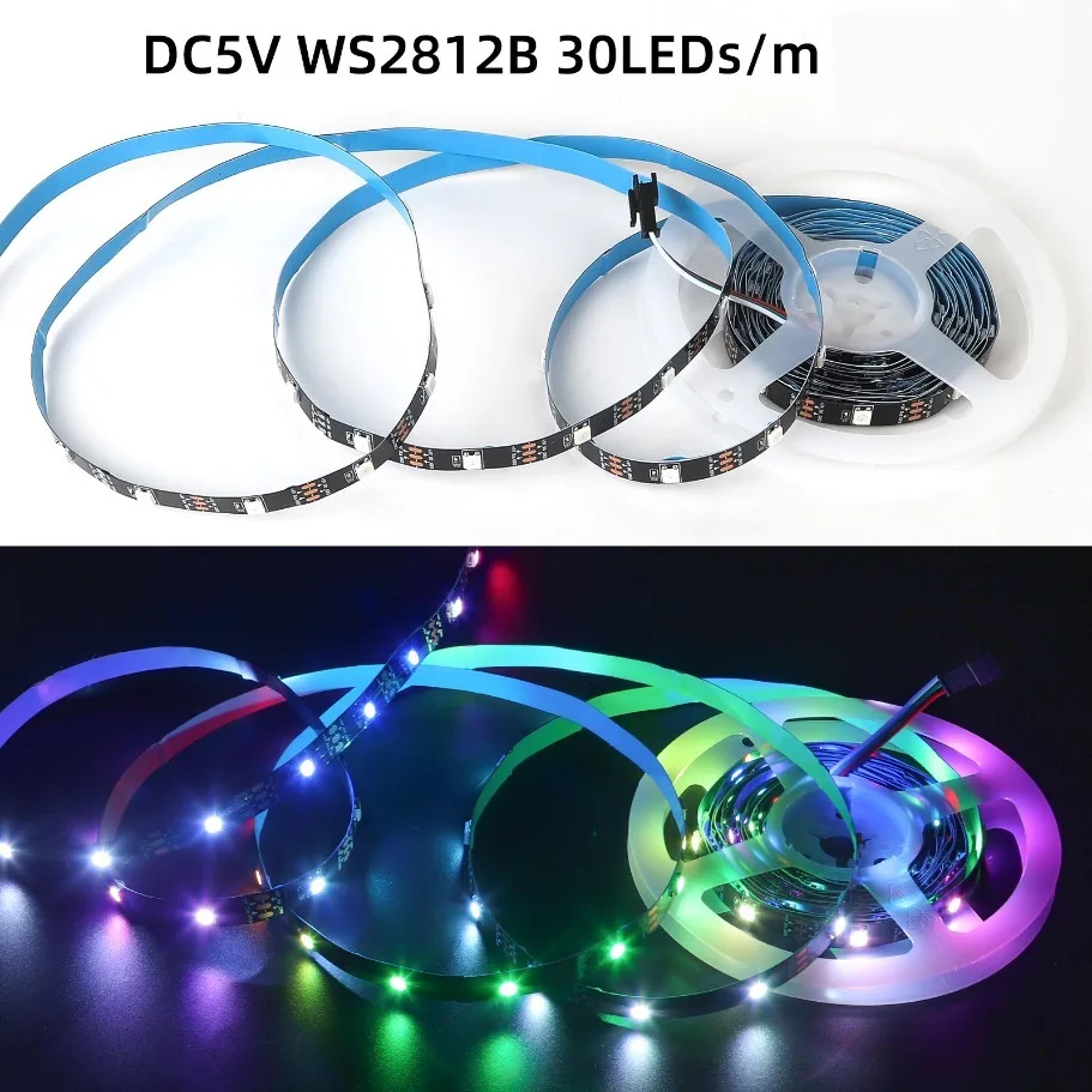 5V WS2812B RGBIC LED Strip With Individually Addressable 5050 LEDs 30 60 Or 144 LEDs Per Meter 3