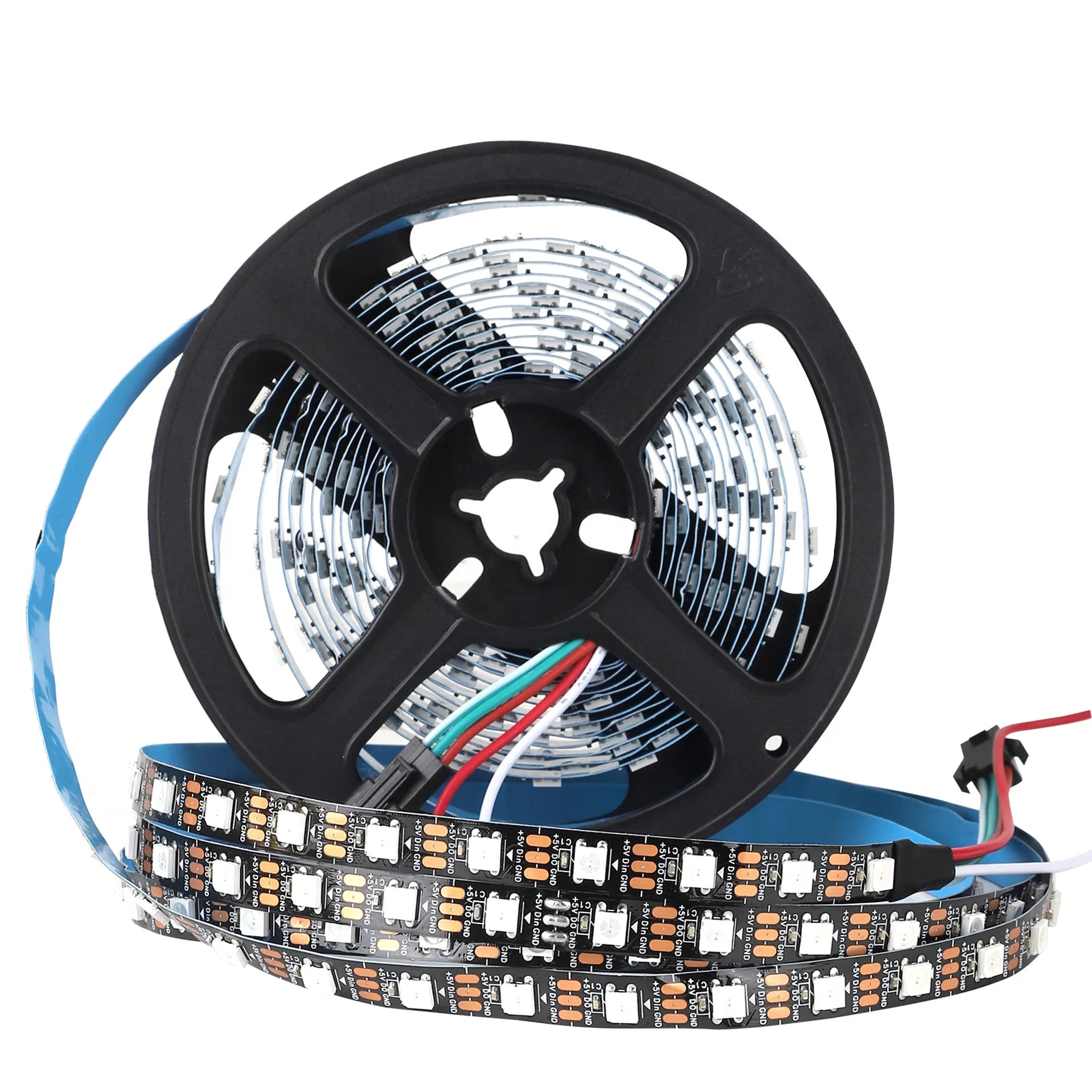 5v ws2812b rgbic led strip with individually addressable 5050 leds 30 60 or 144 leds per meter