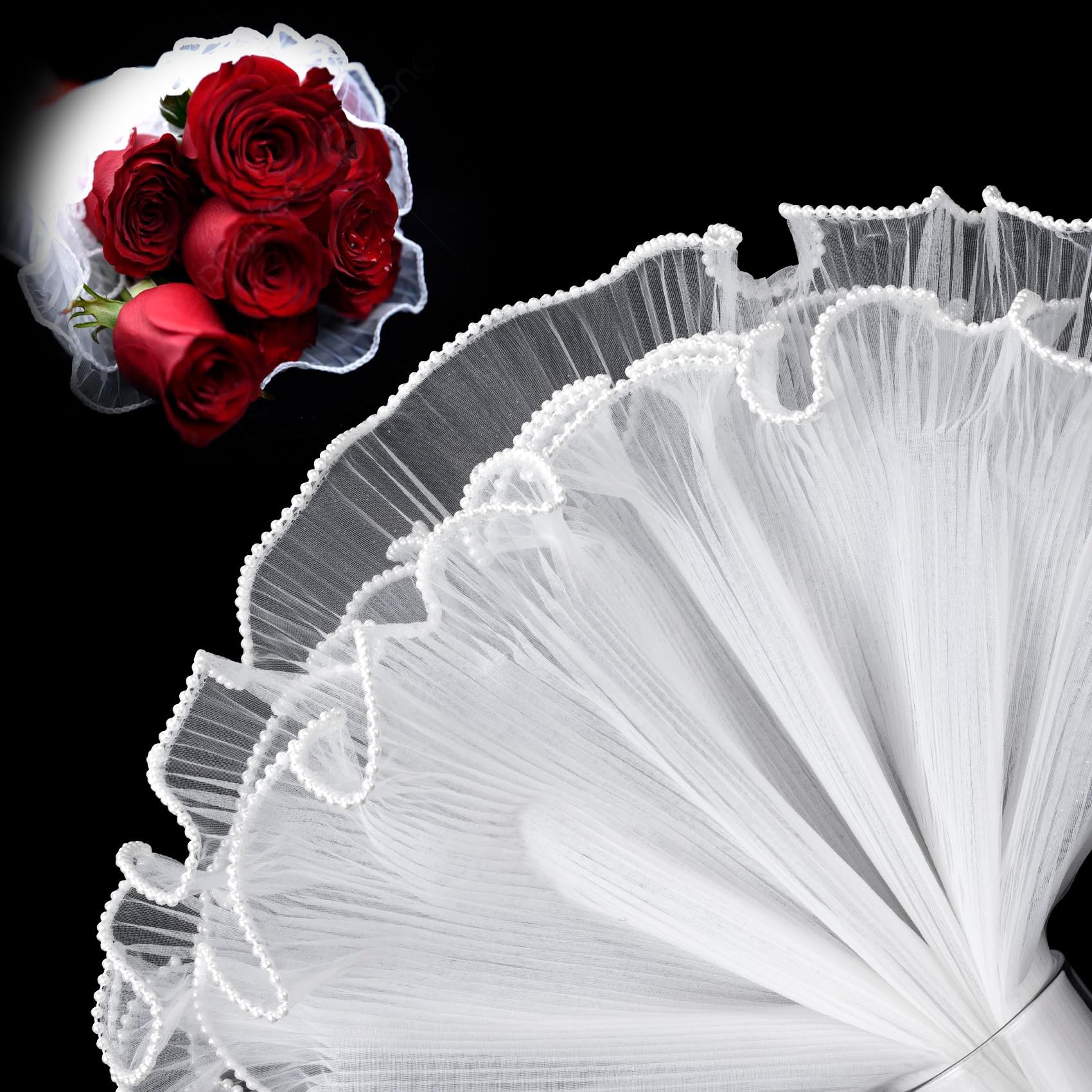pearl edge mesh flower wrapping paper for bouquets and gifts
