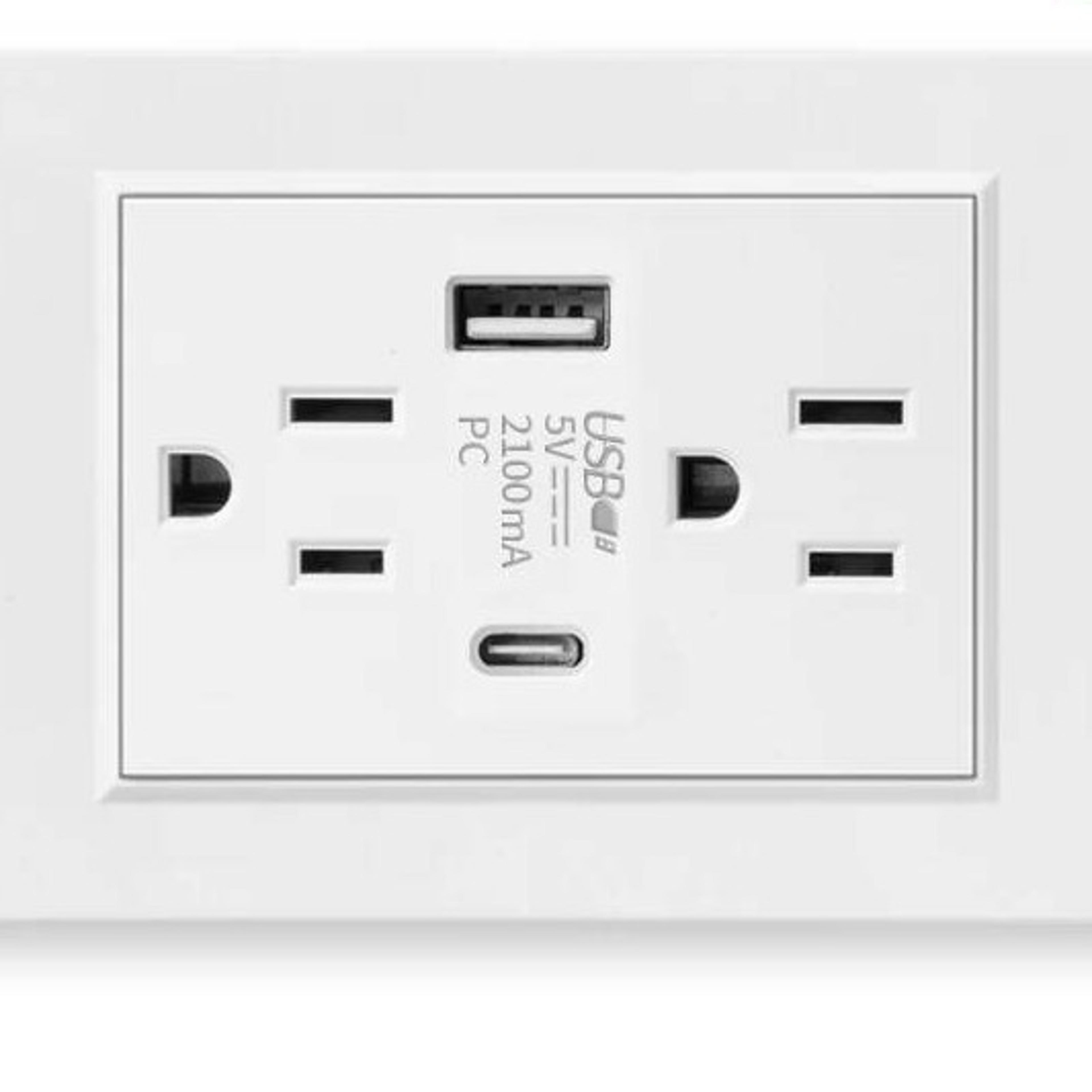 dual usb wall outlet 15a combined socket with standard grounding
