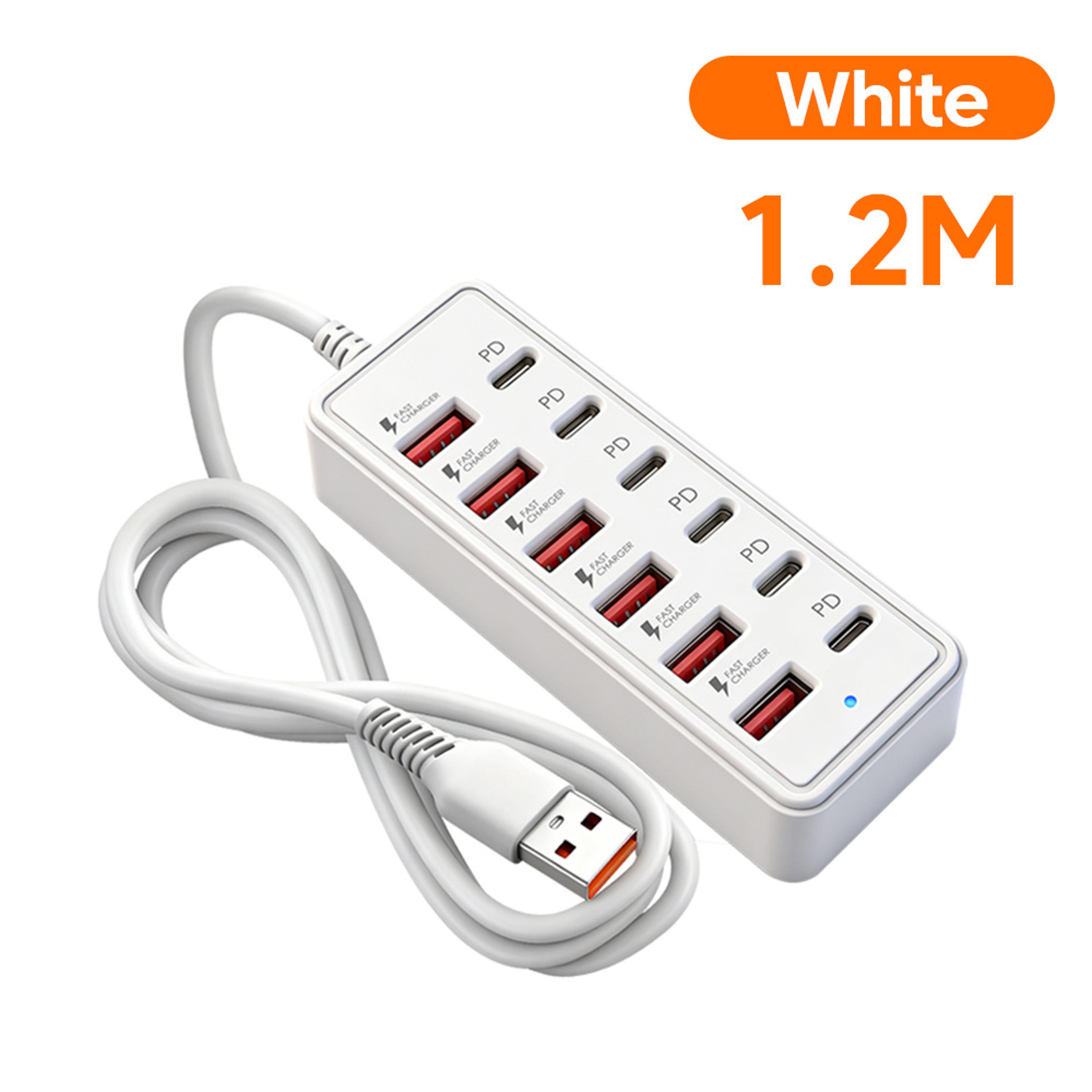 12-port usb charging station with 6 usb-a 6 usb-c ports and 3.9 ft cable