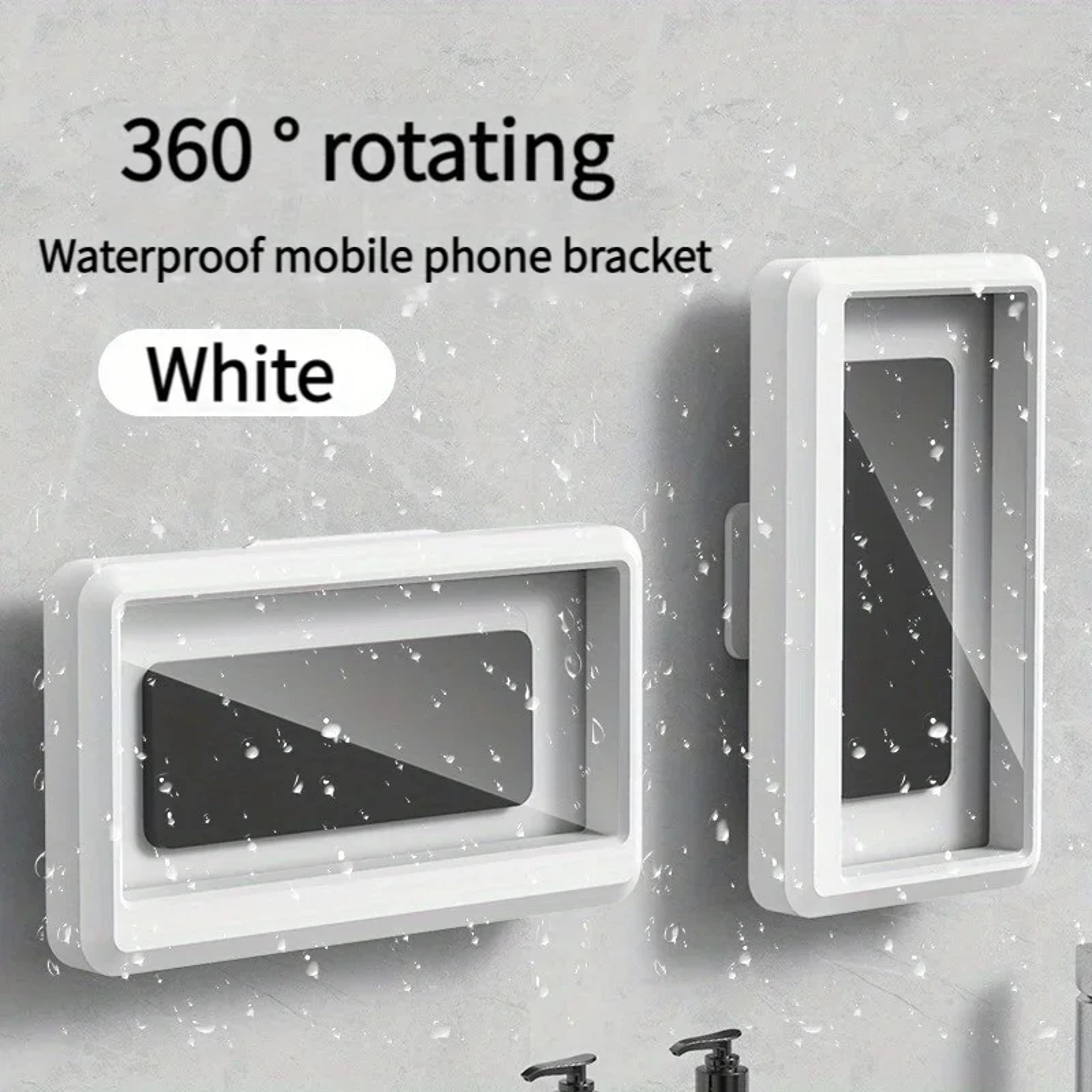 waterproof shower phone holder with touch screen and 360 degree adjustable wall mount