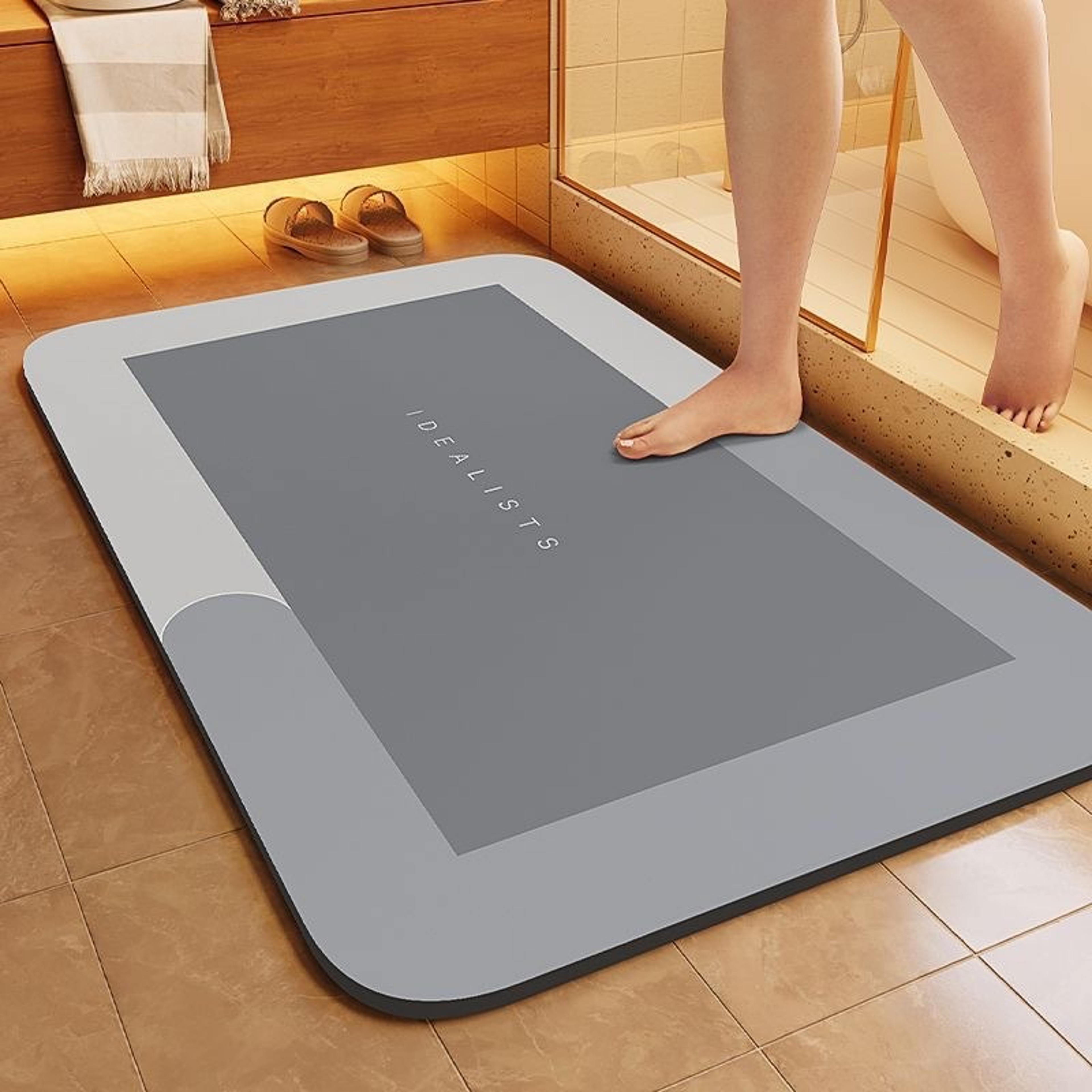 diatomite absorbent bathroom floor mat with non-slip backing