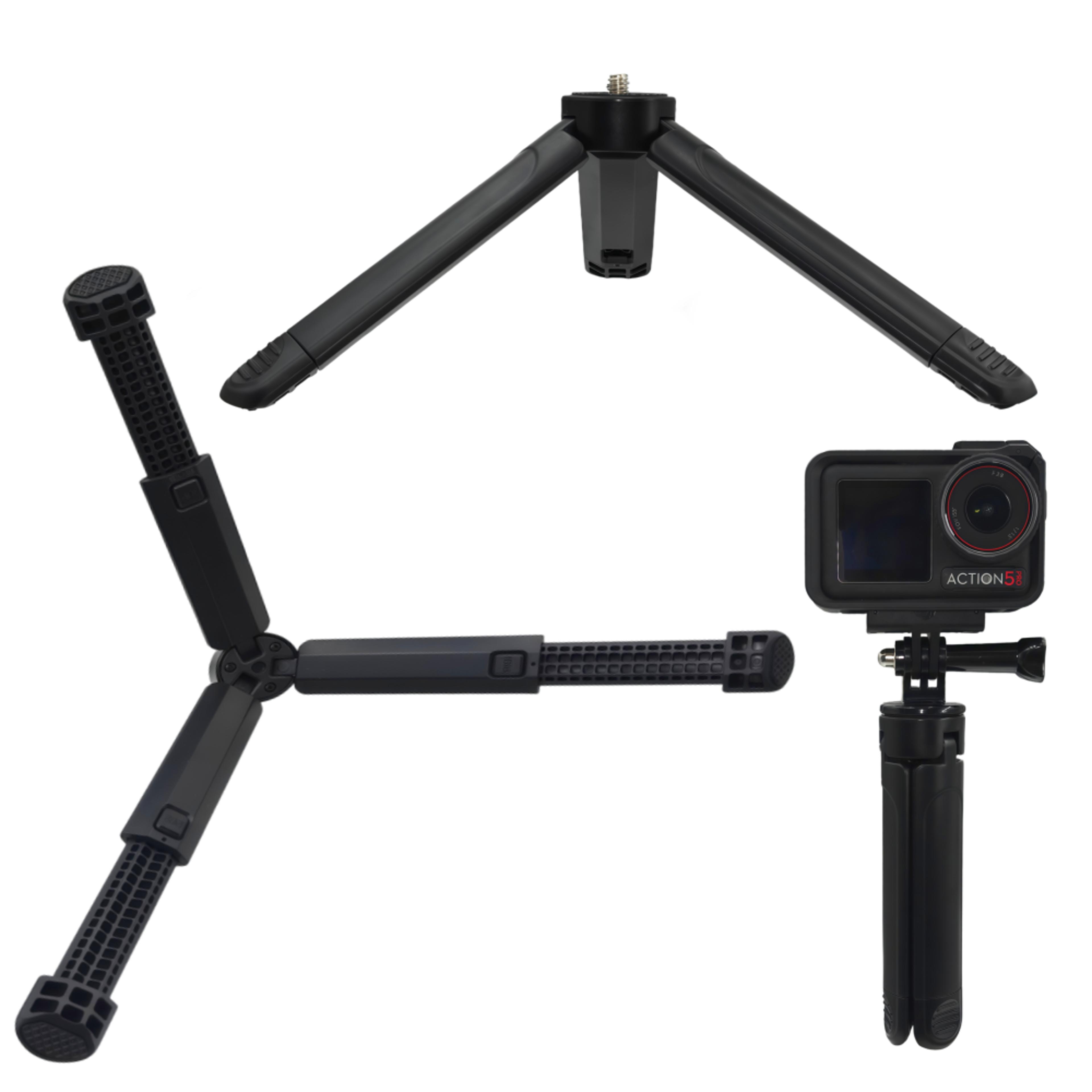 extendable mini tripod grip with 1/4 inch screw for cameras and smartphones