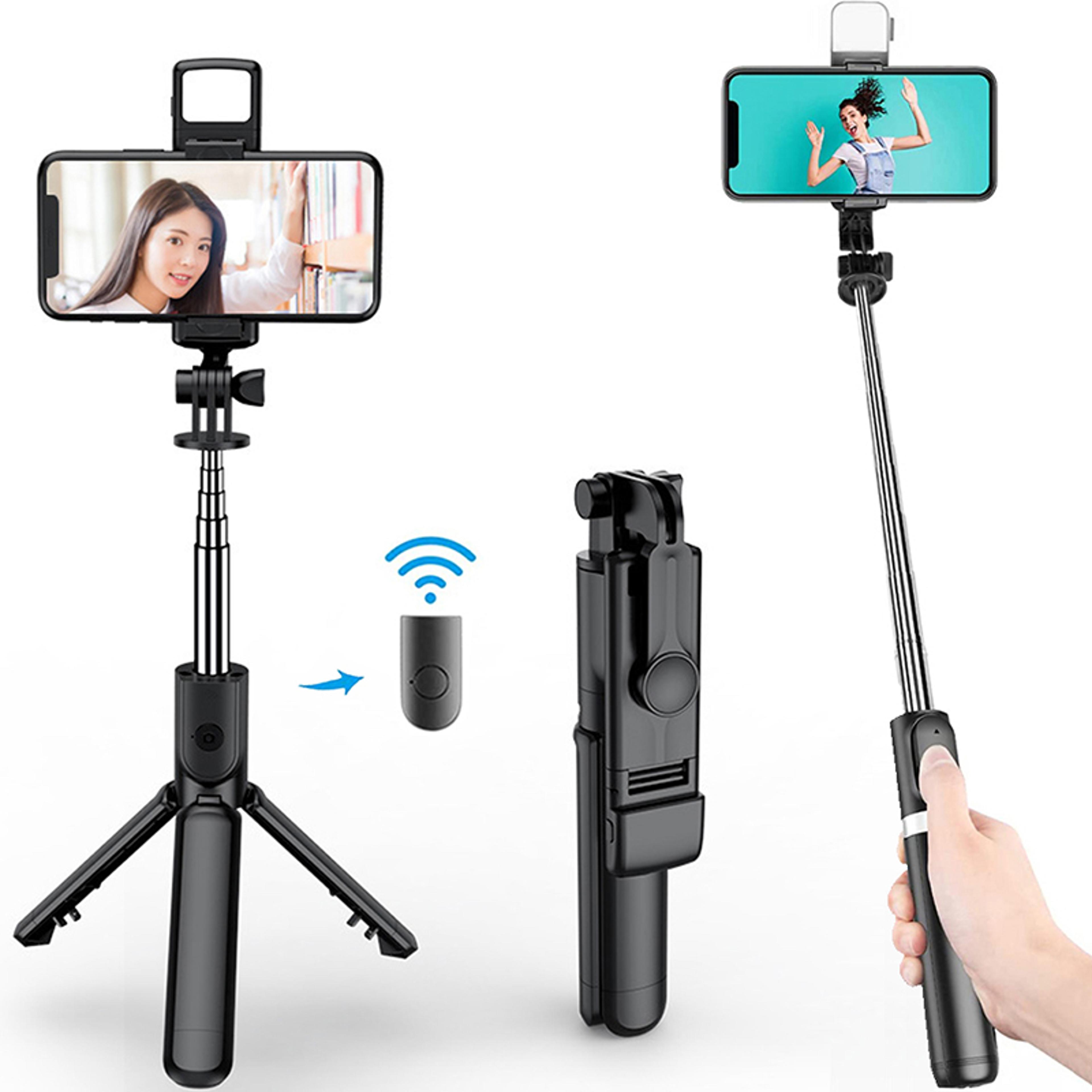 bluetooth selfie stick tripod with wireless remote and 29.1 inch extension