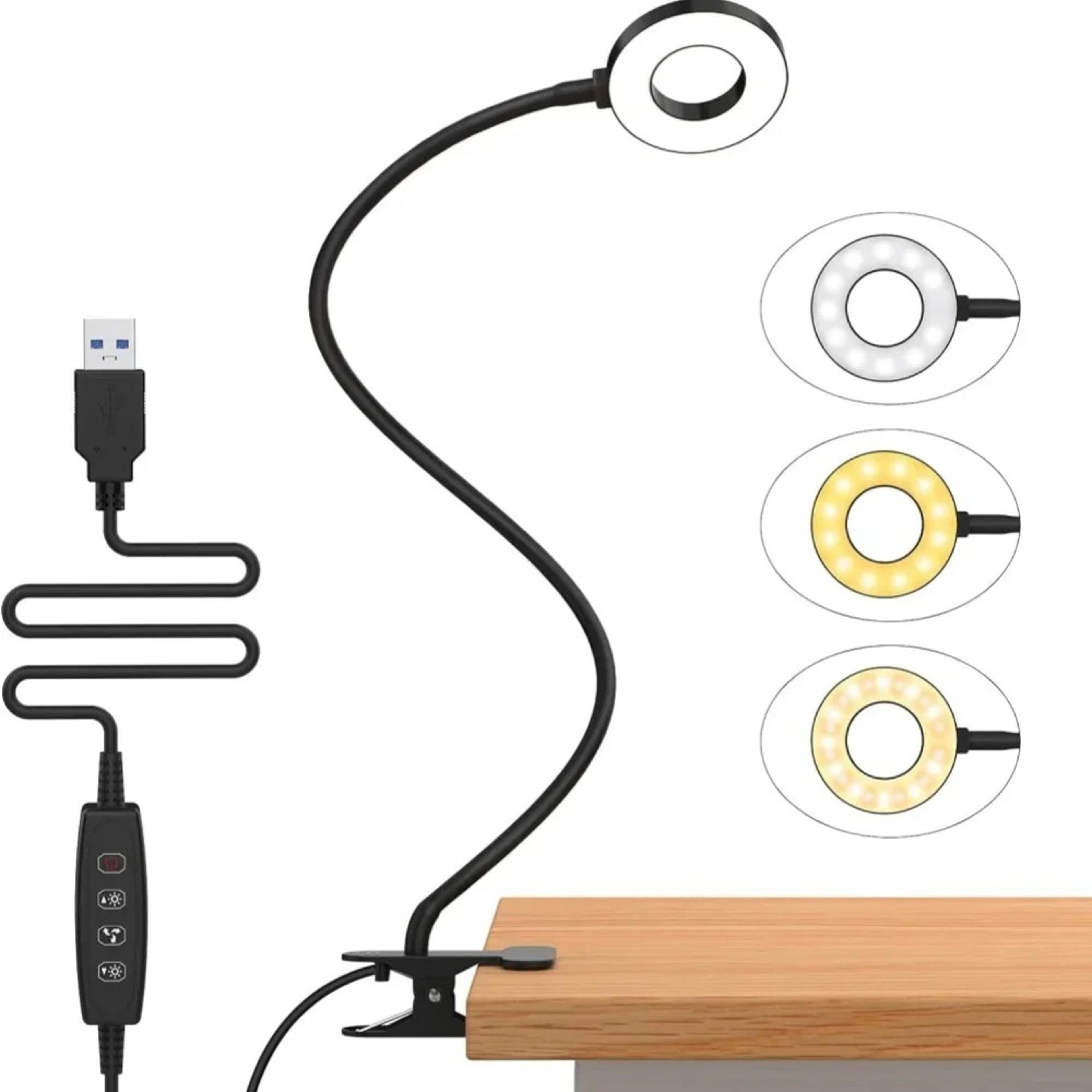 48 led clip-on book light with 3 color modes 10 brightness levels and flexible gooseneck