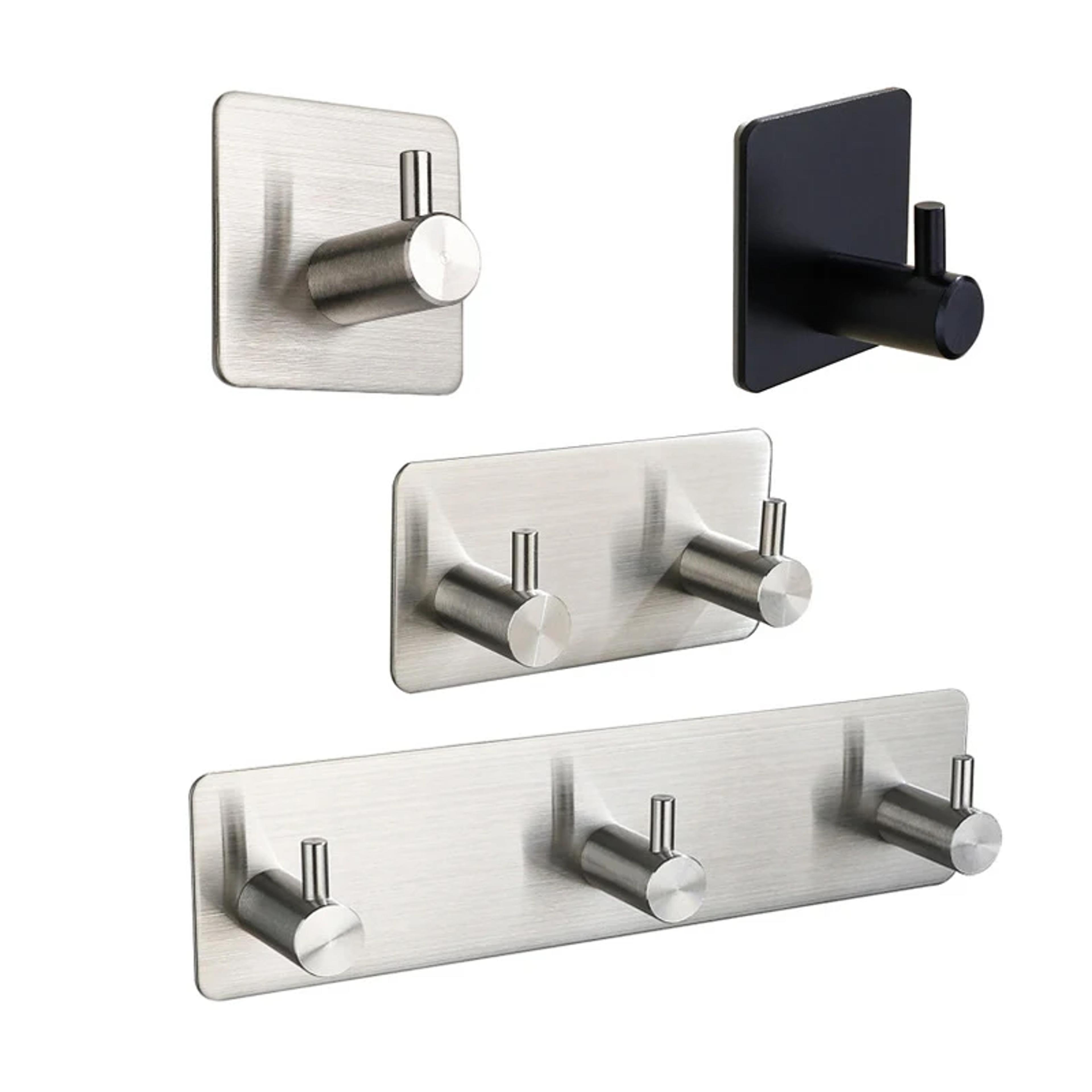 stainless steel self adhesive wall hook for towels coats and robes