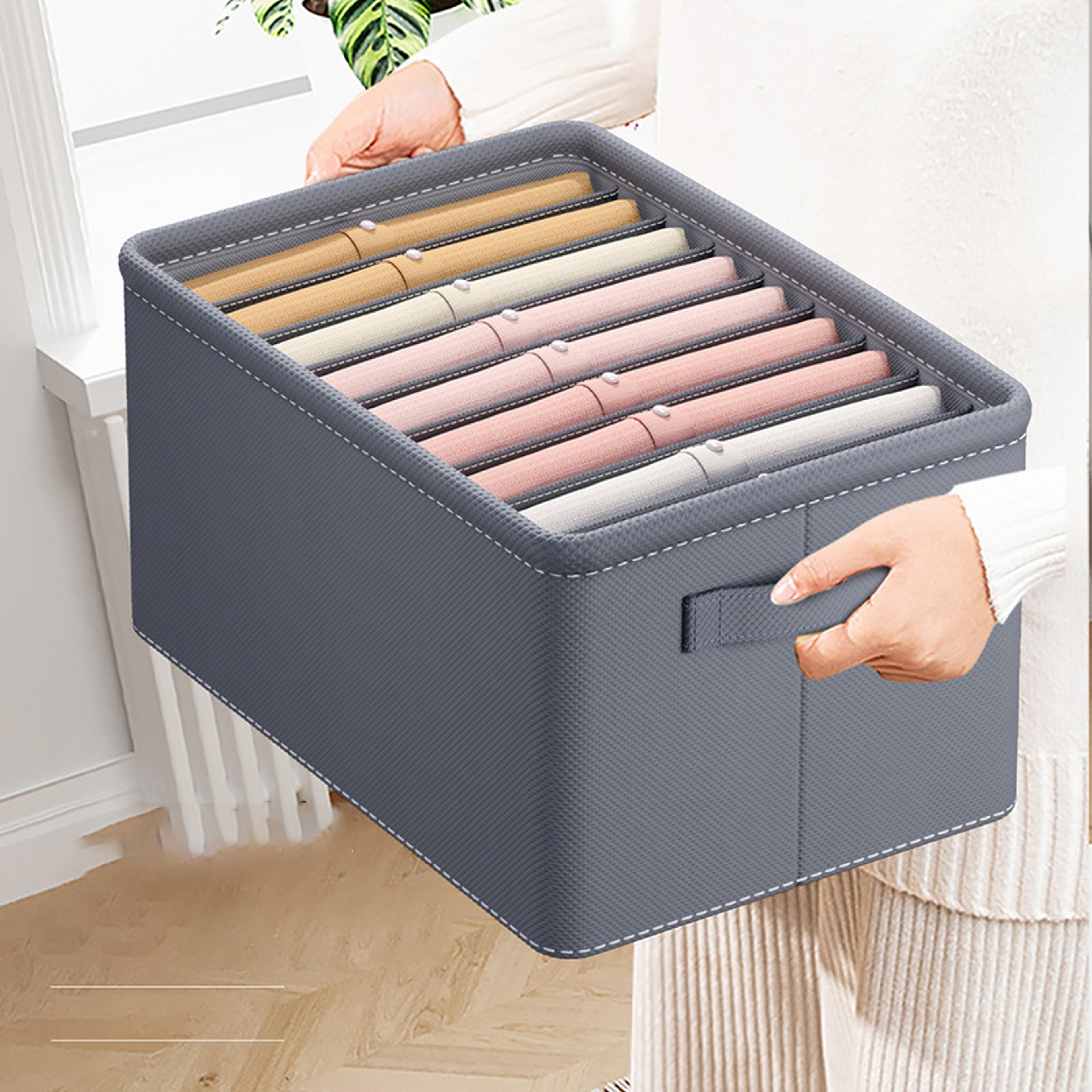 foldable pants storage organizer with 6 7 or 9 grids and built-in pp board