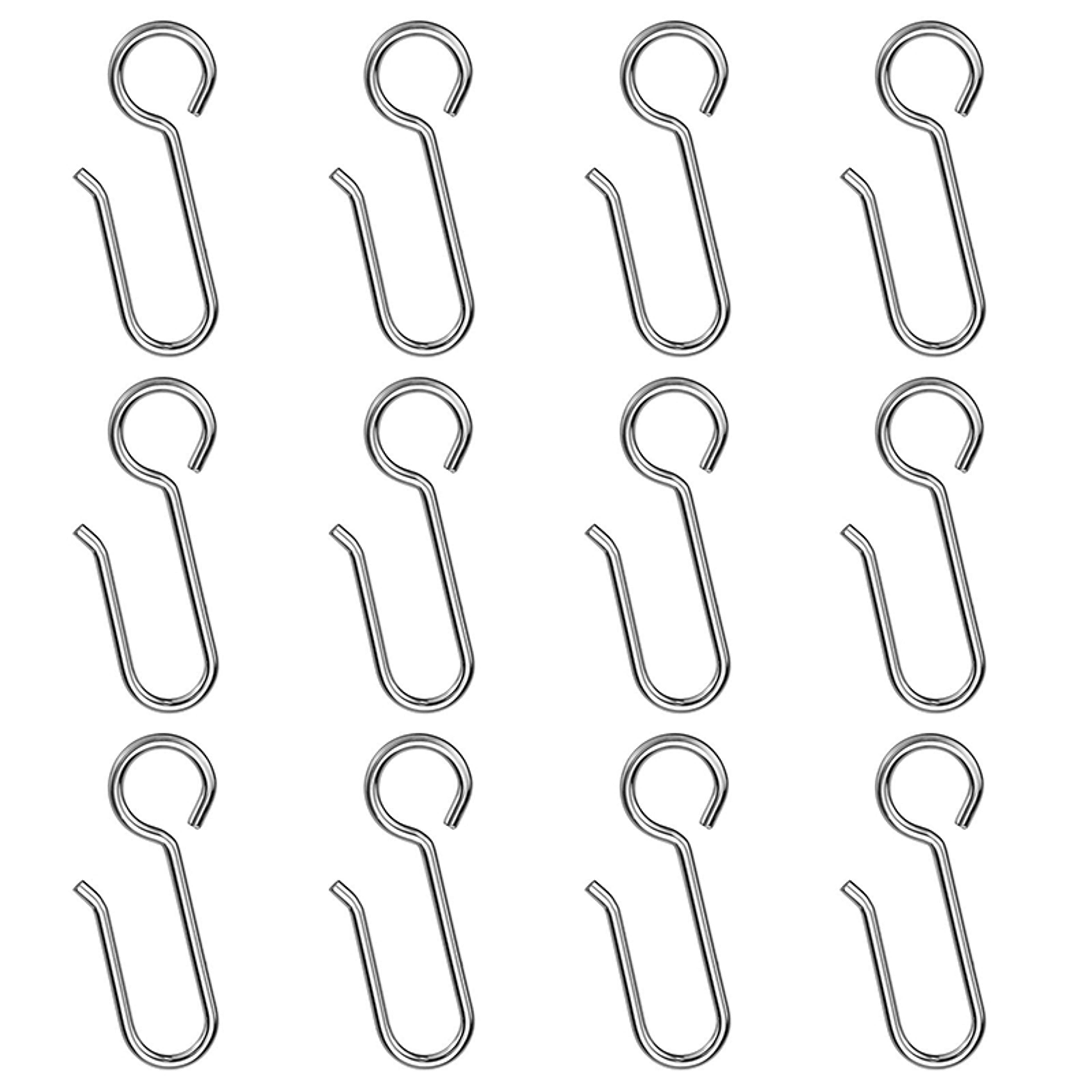 30-piece black s-shaped iron curtain track hooks for ceiling and shower curtains