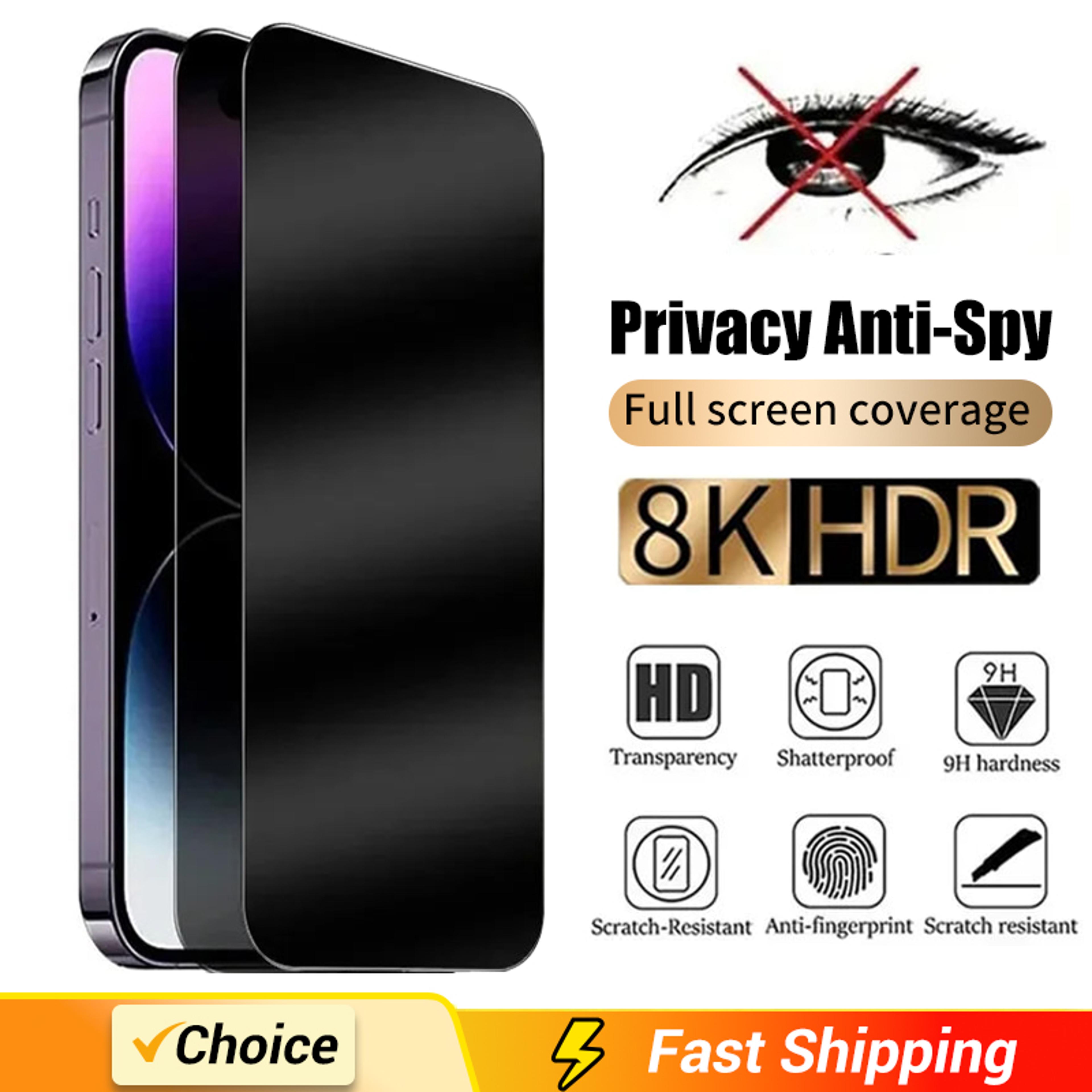privacy screen protector for iphone with full cover tempered glass