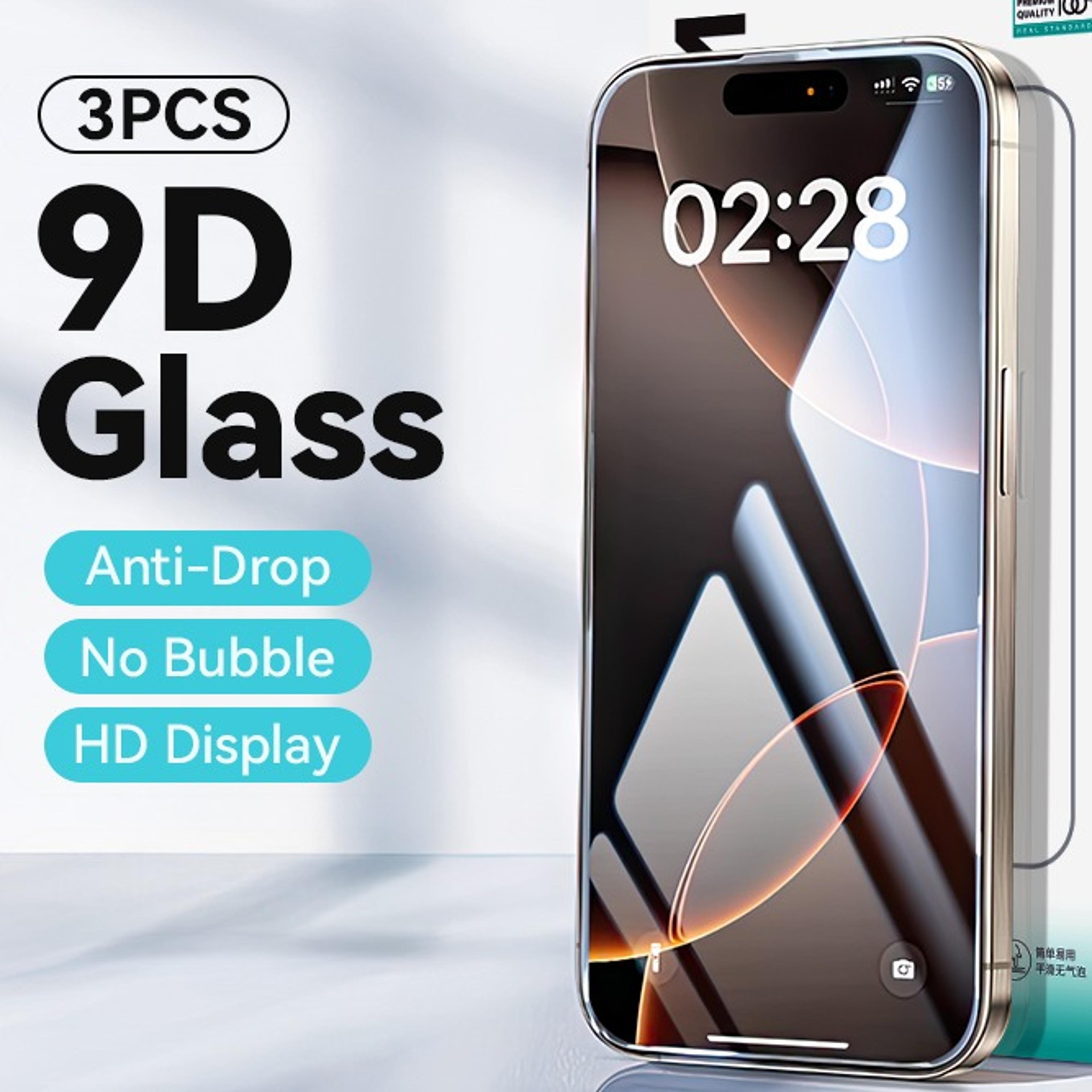 tempered glass screen protector with anti-scratch anti-fingerprint coating and installation frame
