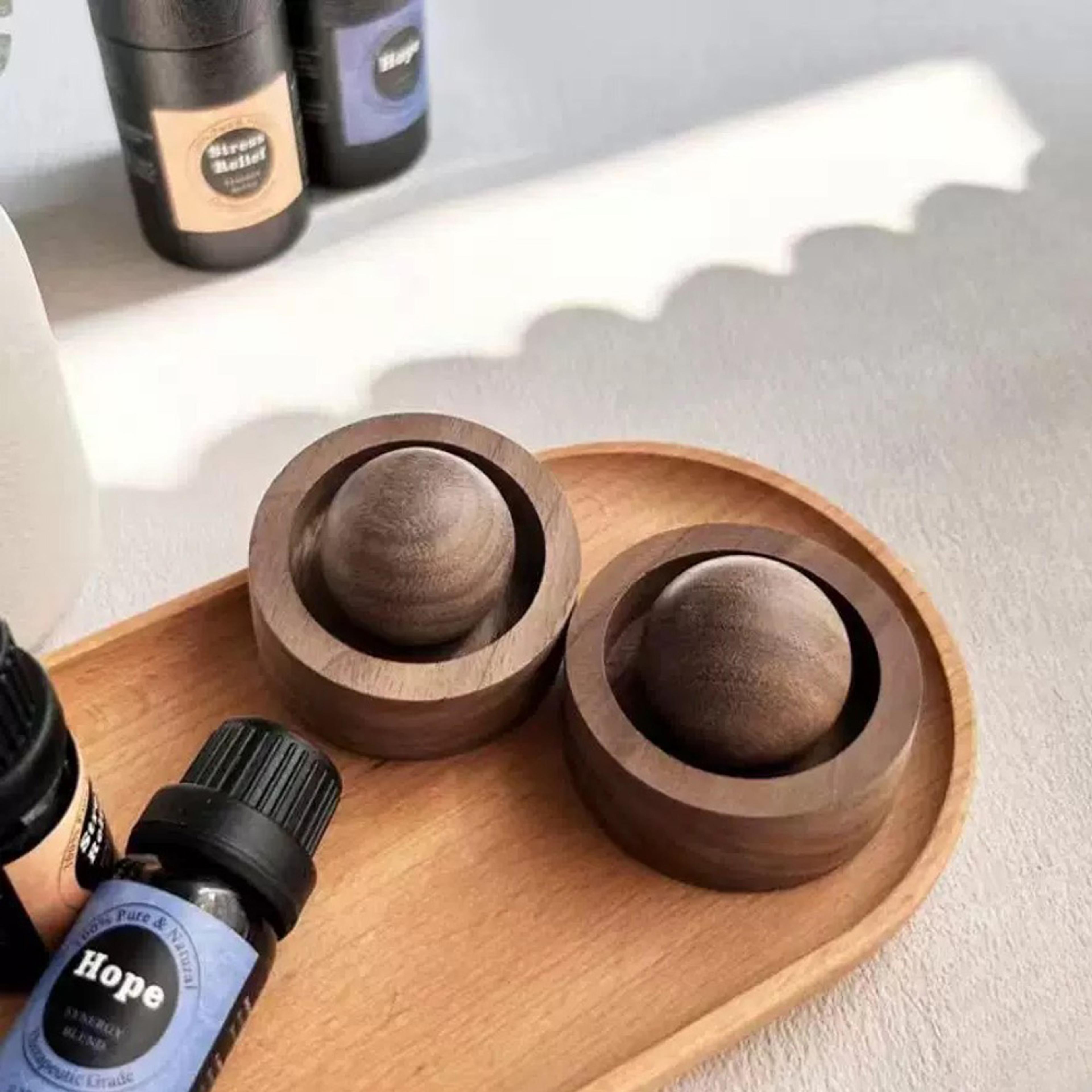 solid wood essential oil diffuser sphere aromatherapy accessory for home and bedroom
