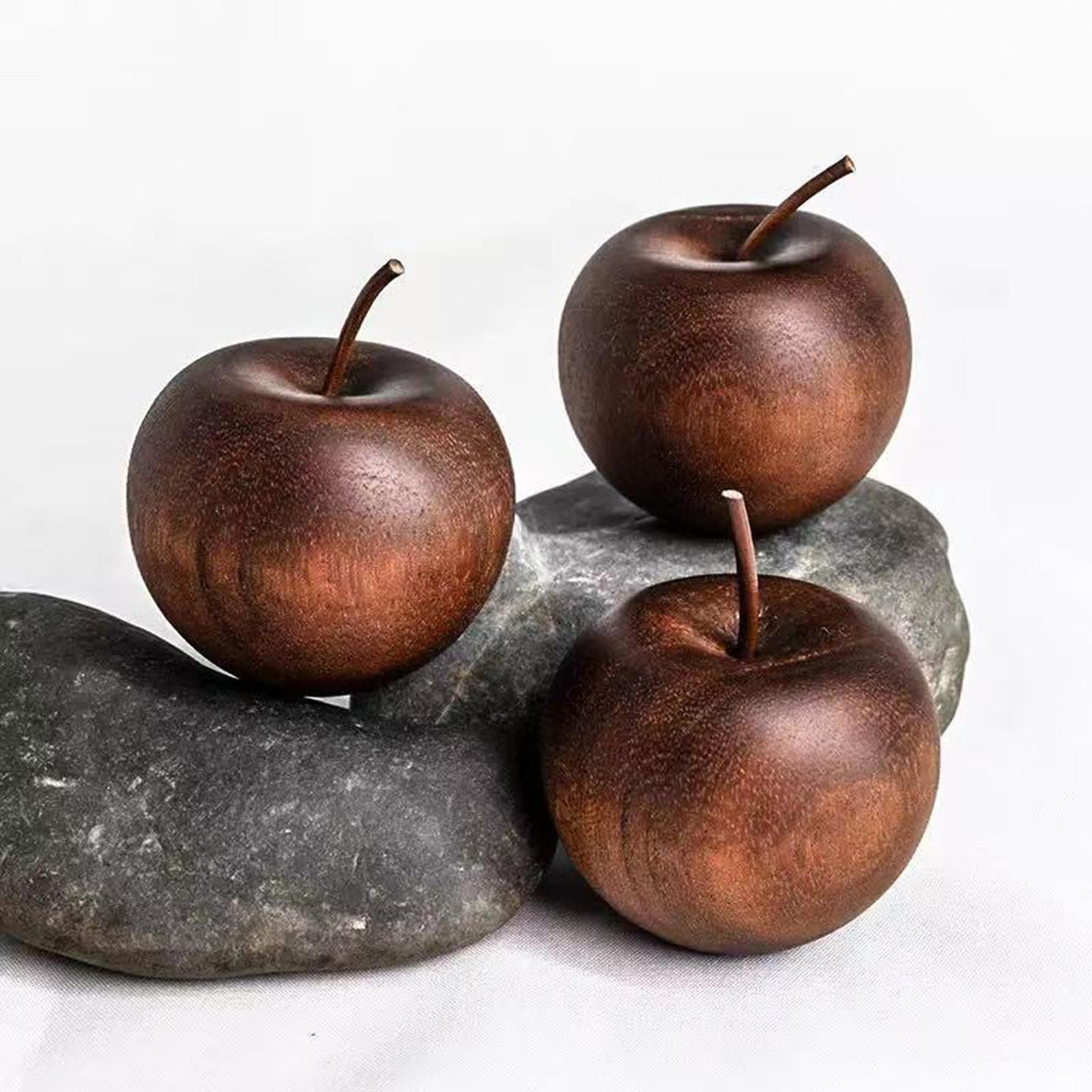 apple shaped wood aromatherapy ornament for essential oils in home and car