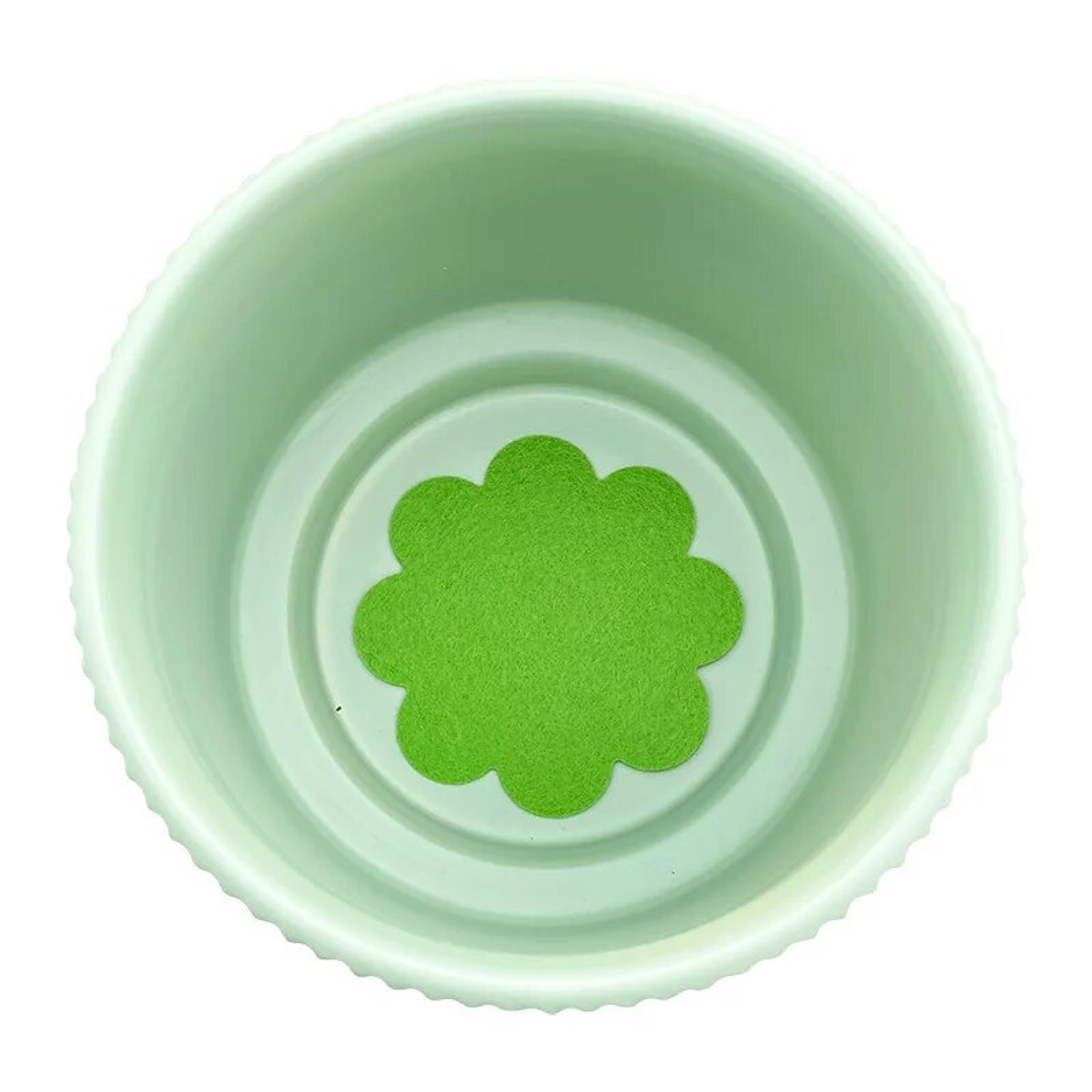 50 pack plant pot drainage hole pads 2 inch green non-woven fabric flower shaped mats