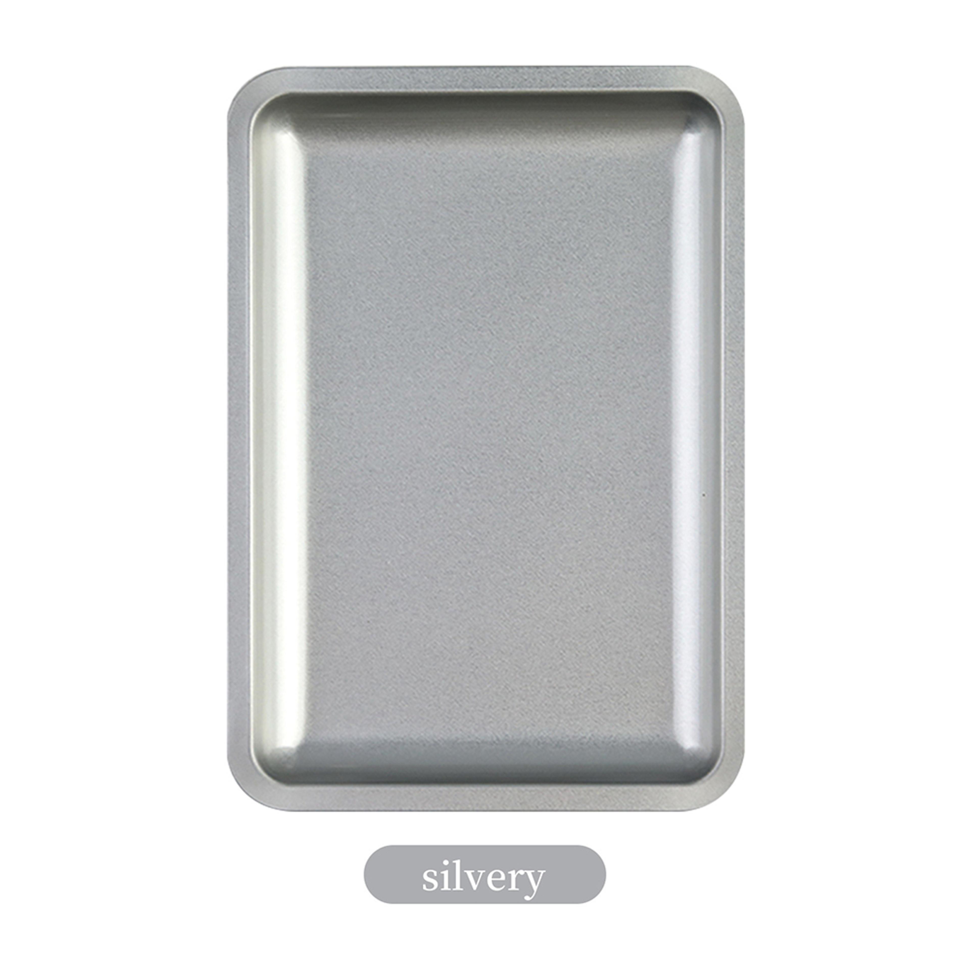 stainless steel nail art organizer tray rectangular desktop cosmetic storage dish
