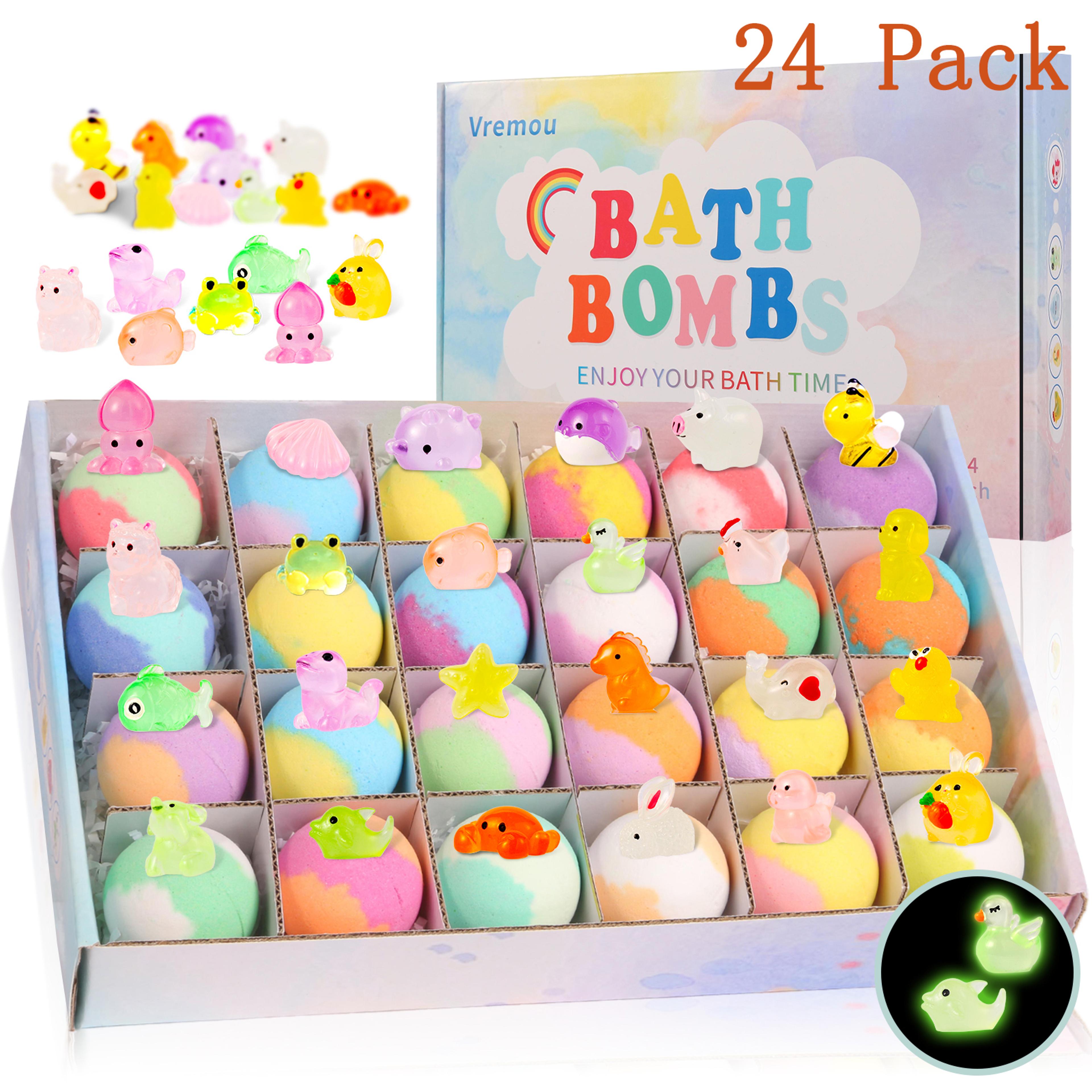 kids bath bombs with surprise inside natural organic fizzy bath bombs 15 or 24 pack