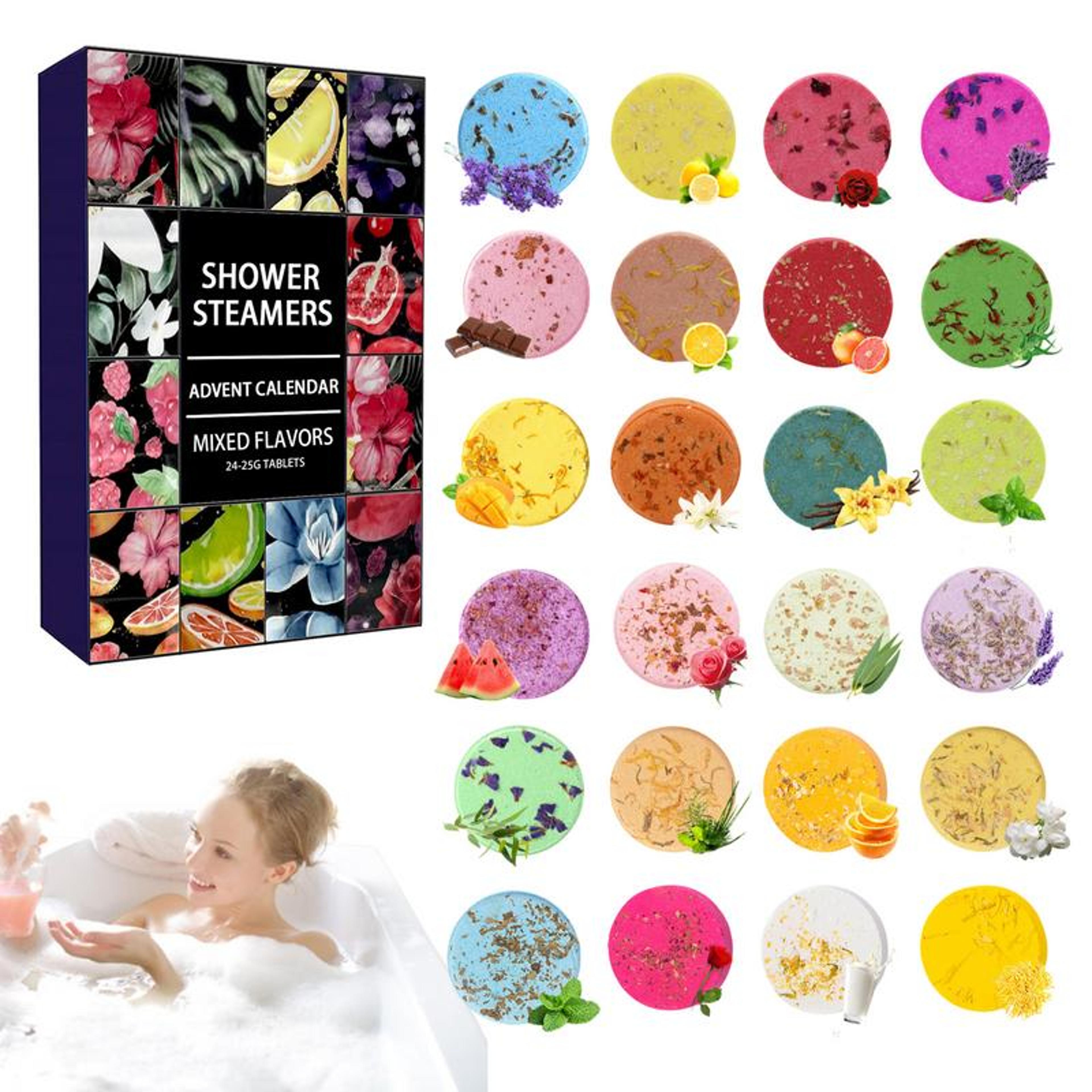 24-piece aromatherapy shower steamers advent calendar gift set
