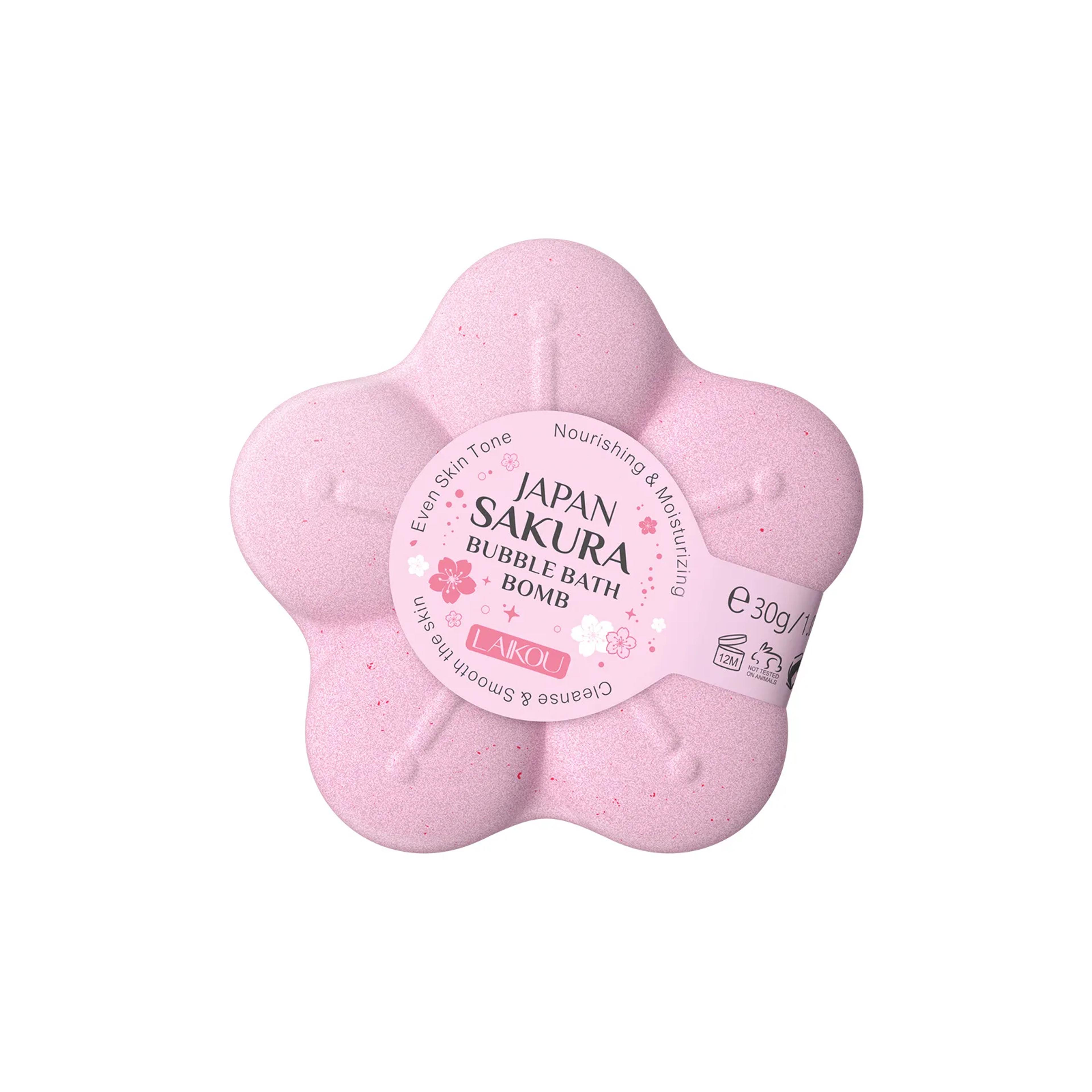 sakura bath salts with sea salt for moisturizing and body cleansing 1.1 oz