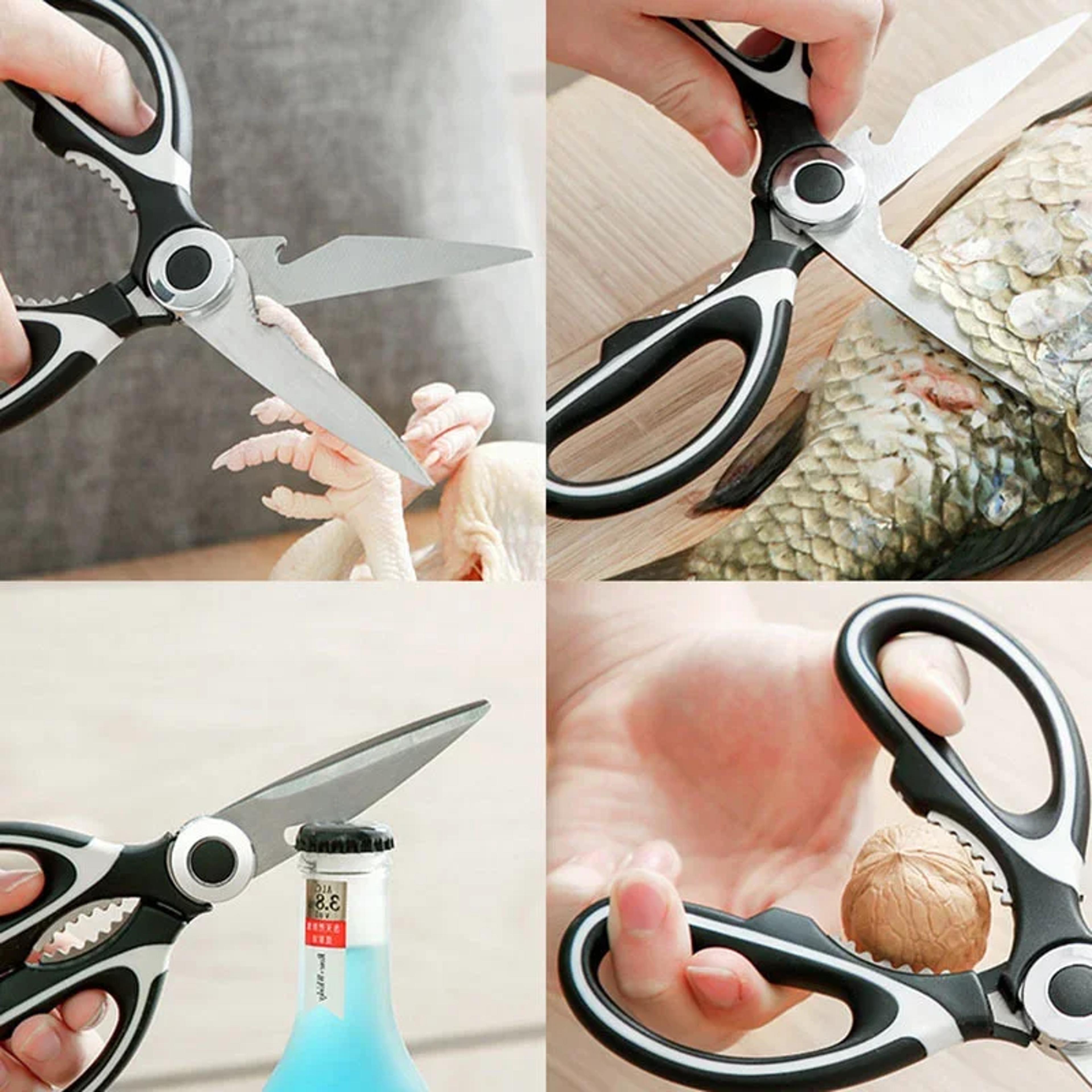 Multifunctional Stainless Steel Kitchen Scissors With Plastic Handles For Meat And Vegetables 5