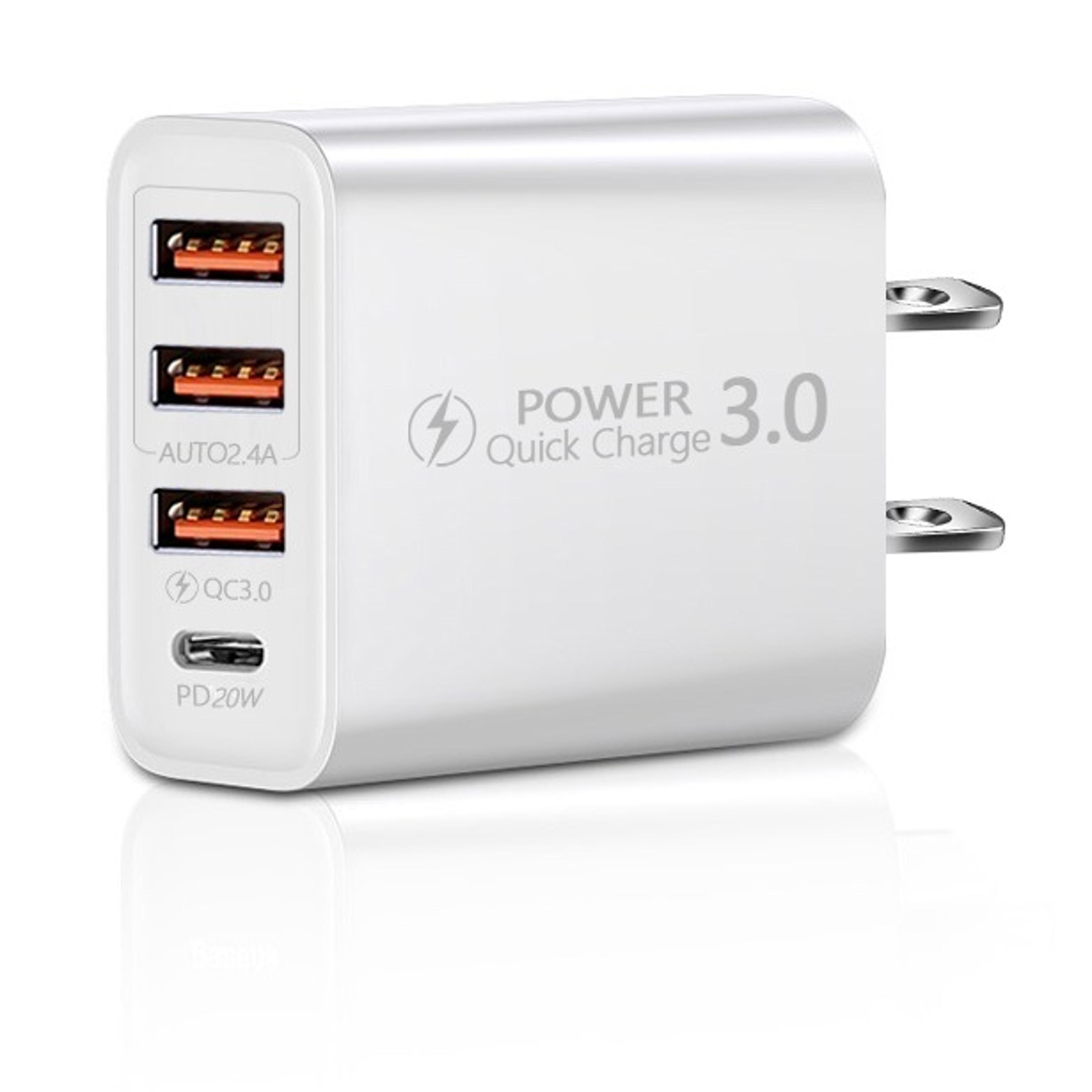60w usb-c fast charging wall charger with usb-a port and pd support