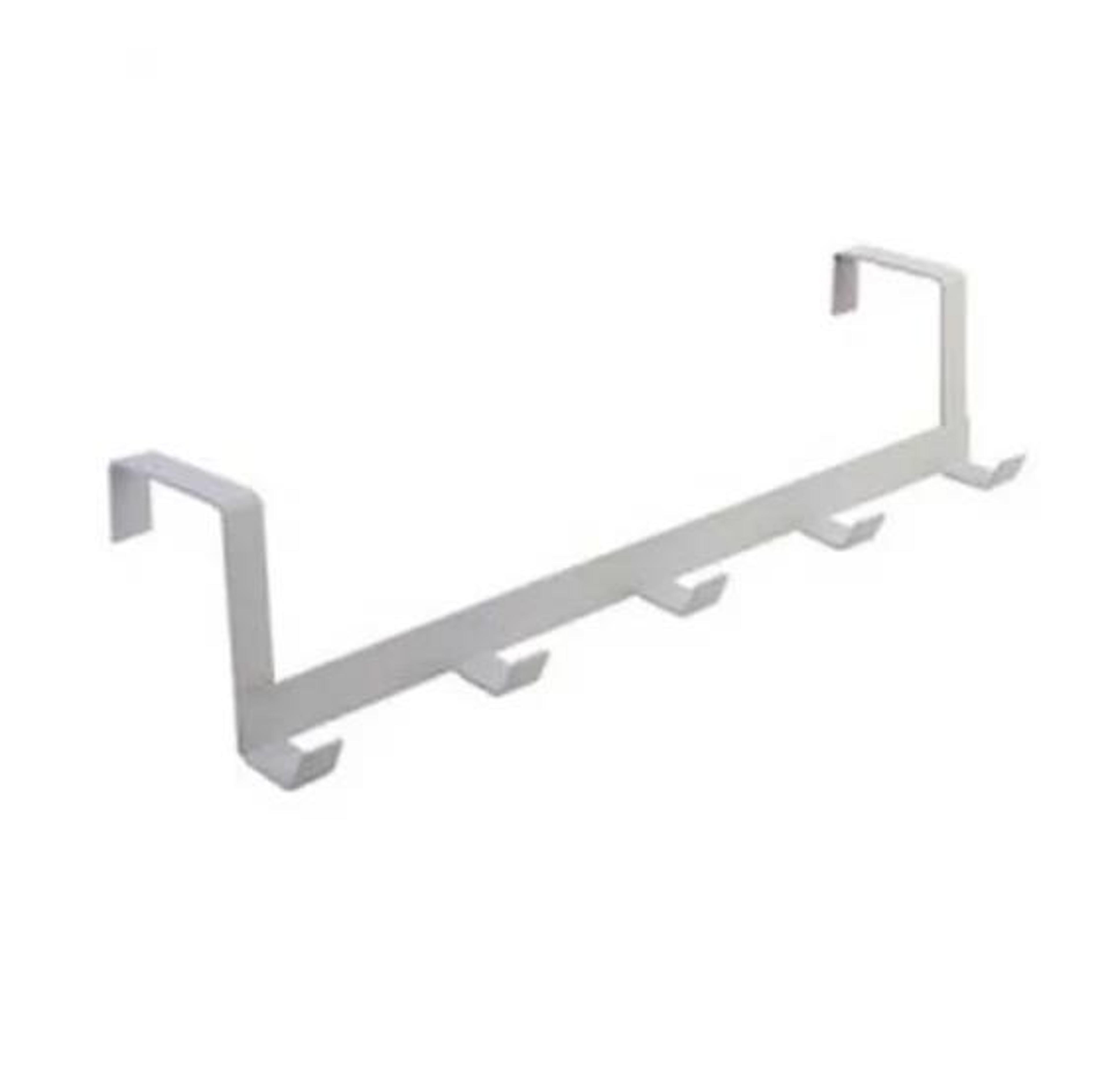 over the door hook rack – 5-hook iron organizer for clothes hats and towels