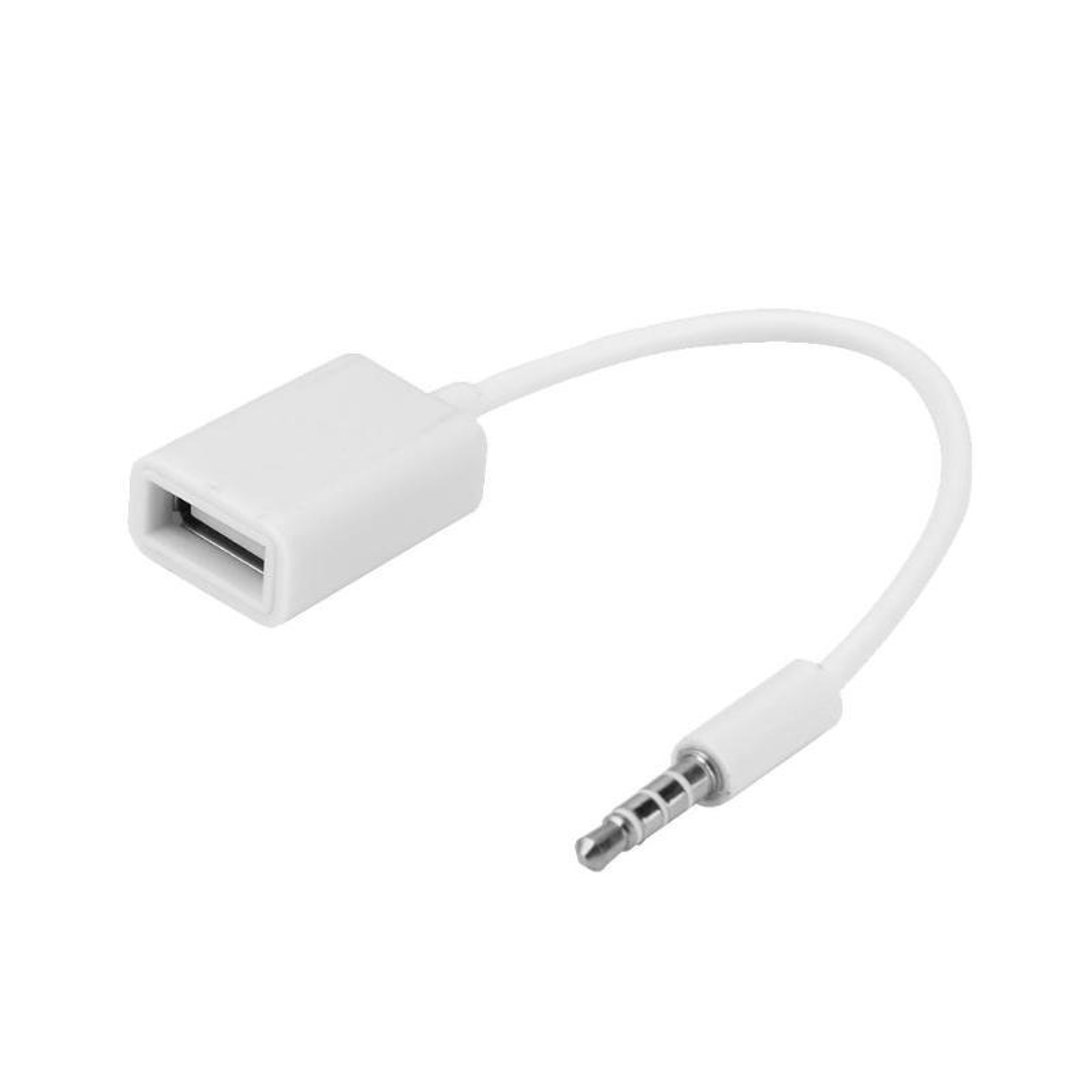 3.5mm aux male to usb type-a female adapter cable – 5.9 inch car audio converter