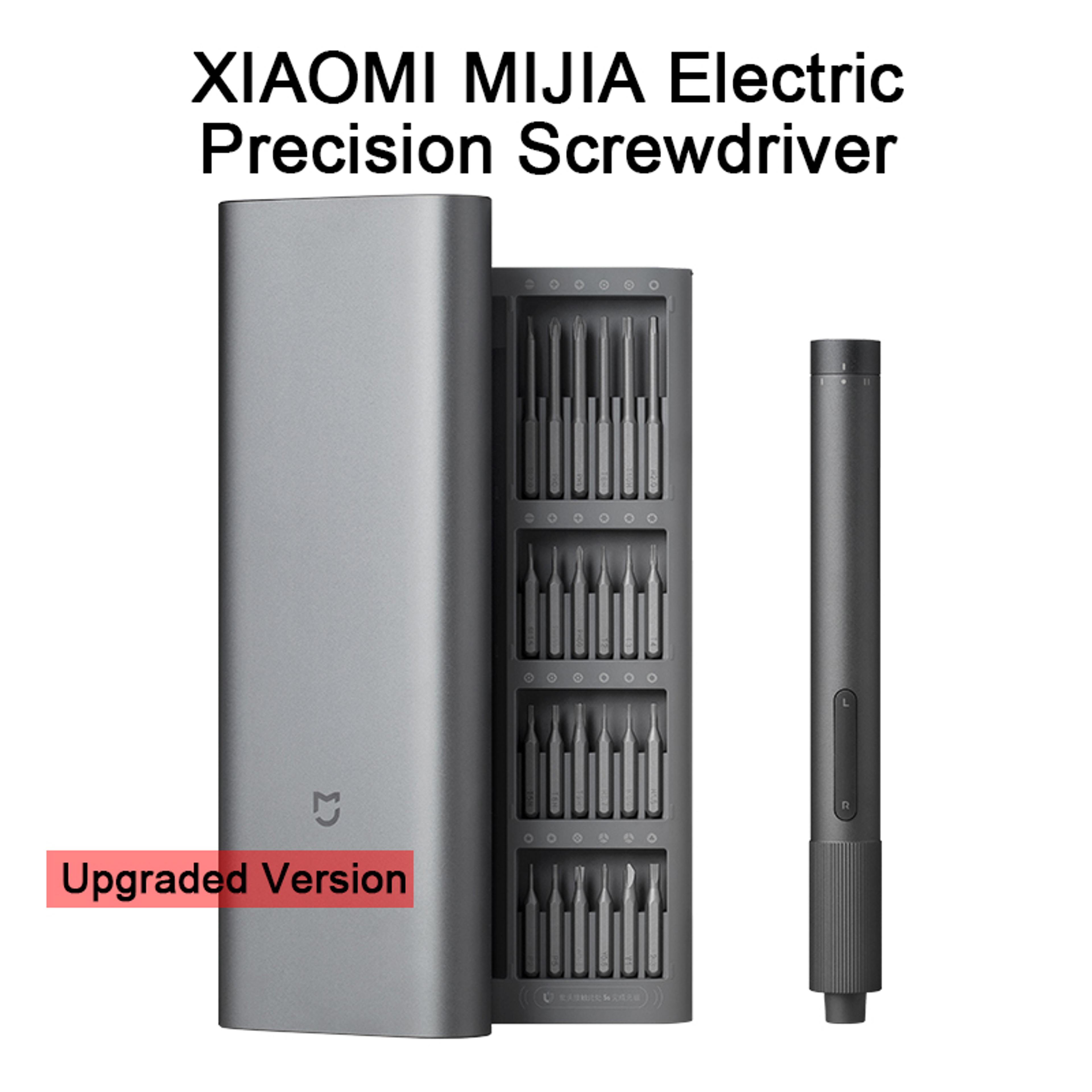 electric precision screwdriver set with 24 magnetic s2 steel bits and 2 torque settings